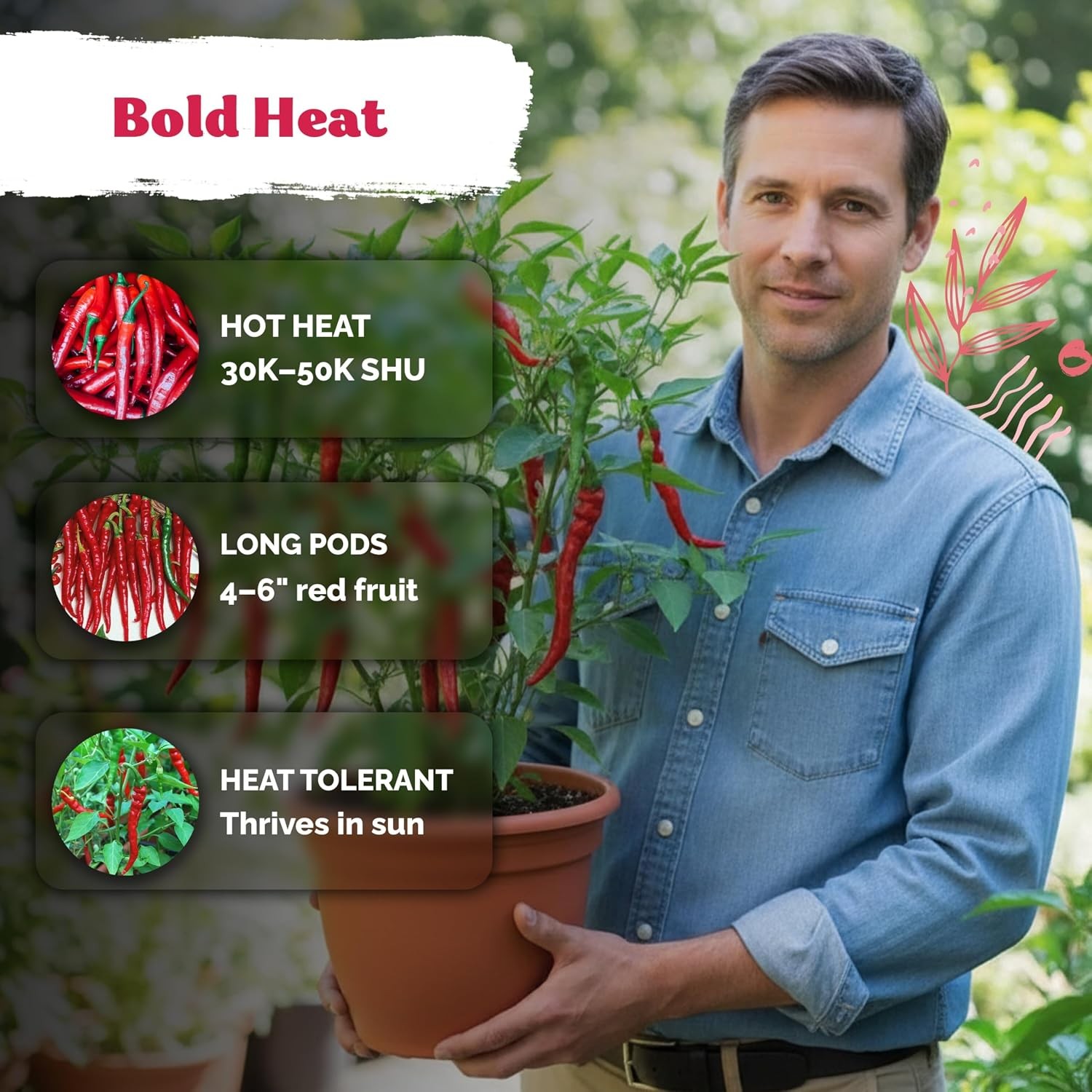 100 Cayenne Long Slim Hot Pepper Seeds (Capsicum annuum) – Cayenne Pepper Seeds,