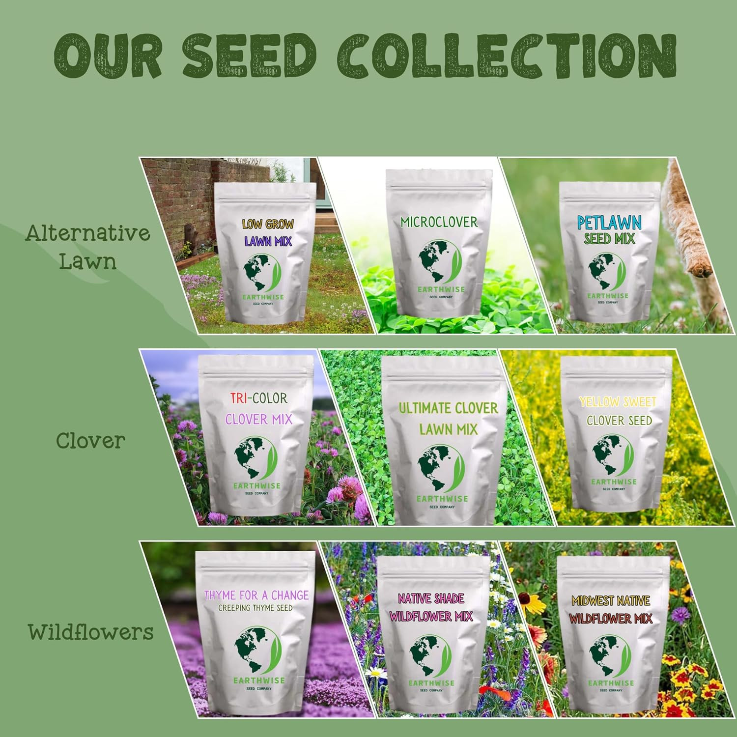 Earthwise Ecoseed Grass Seed – No Mow, Low Maintenance Lawn Seed Mix, Fine Fescu