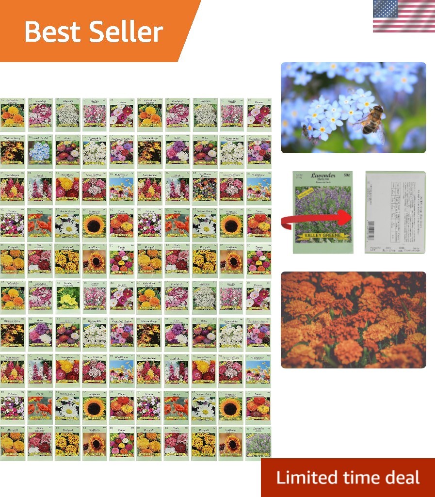 Set of 100 Assorted Valley Green Flower Seed Packets! Flower Seeds in Bulk – …