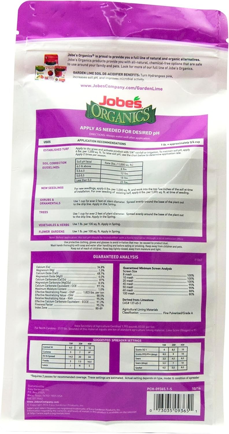 6 lbs Jobe’s Organic Garden Lime – Nutrient-Rich Soil Care for Flourishing Flora