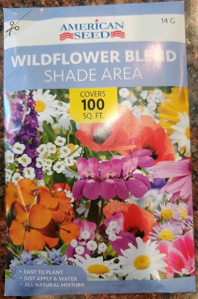 American Seed Shade Mix, Wildflower Blend, 100 Square Foot Shaker Pack (2 OZ)
