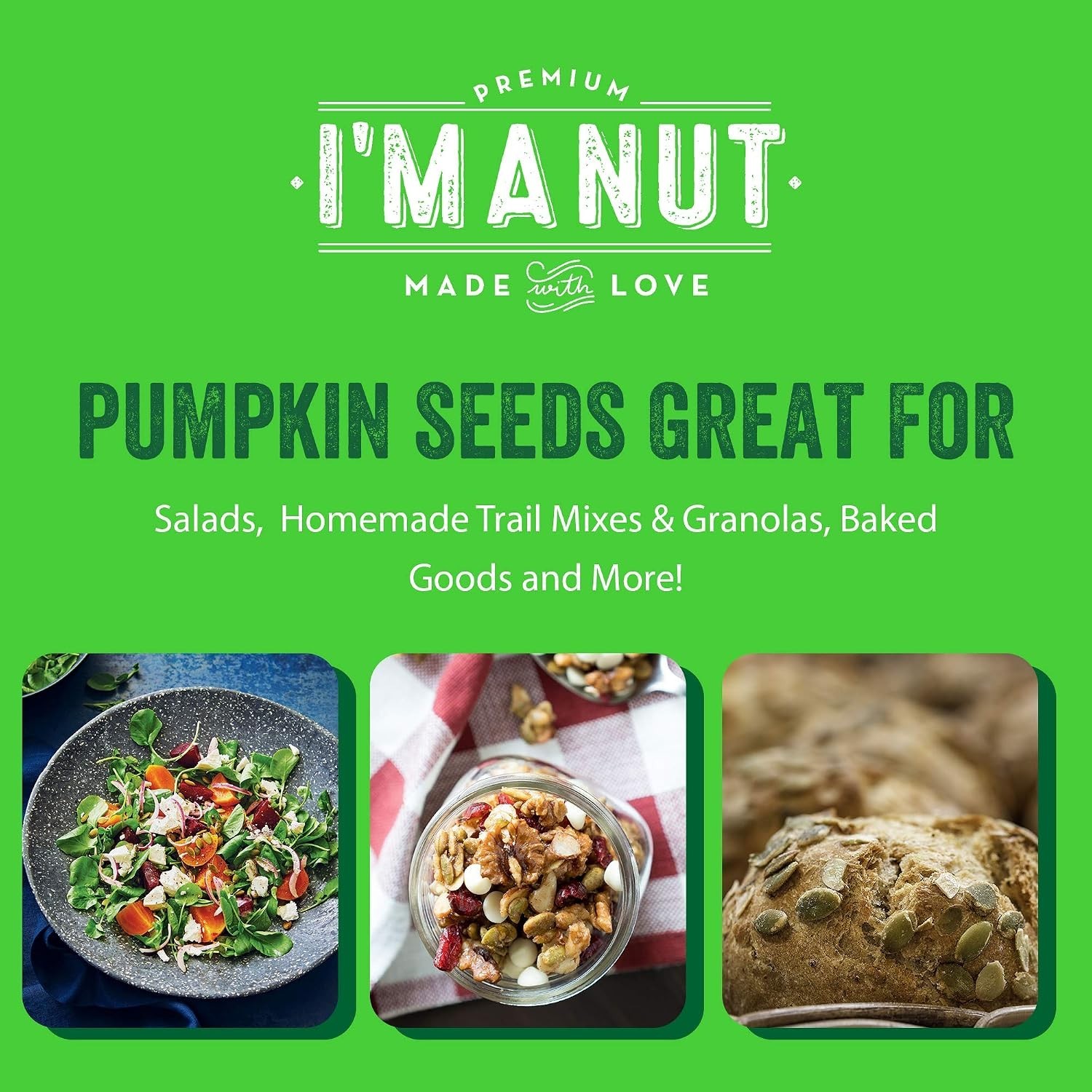 Oven Toasted Pumpkin Seeds 64 oz – Gluten & Peanut Free