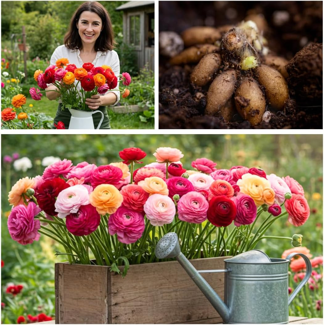 Ranunculus Mix Color Bulbs for Planting – 20 Healthy Bulbs, Vibrant Multi-Color