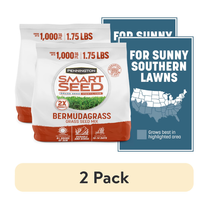 ( 2 pack ) Smart Seed Texas Bermuda Grass Seed Mix, for Full Sun, 1.75 Lb.