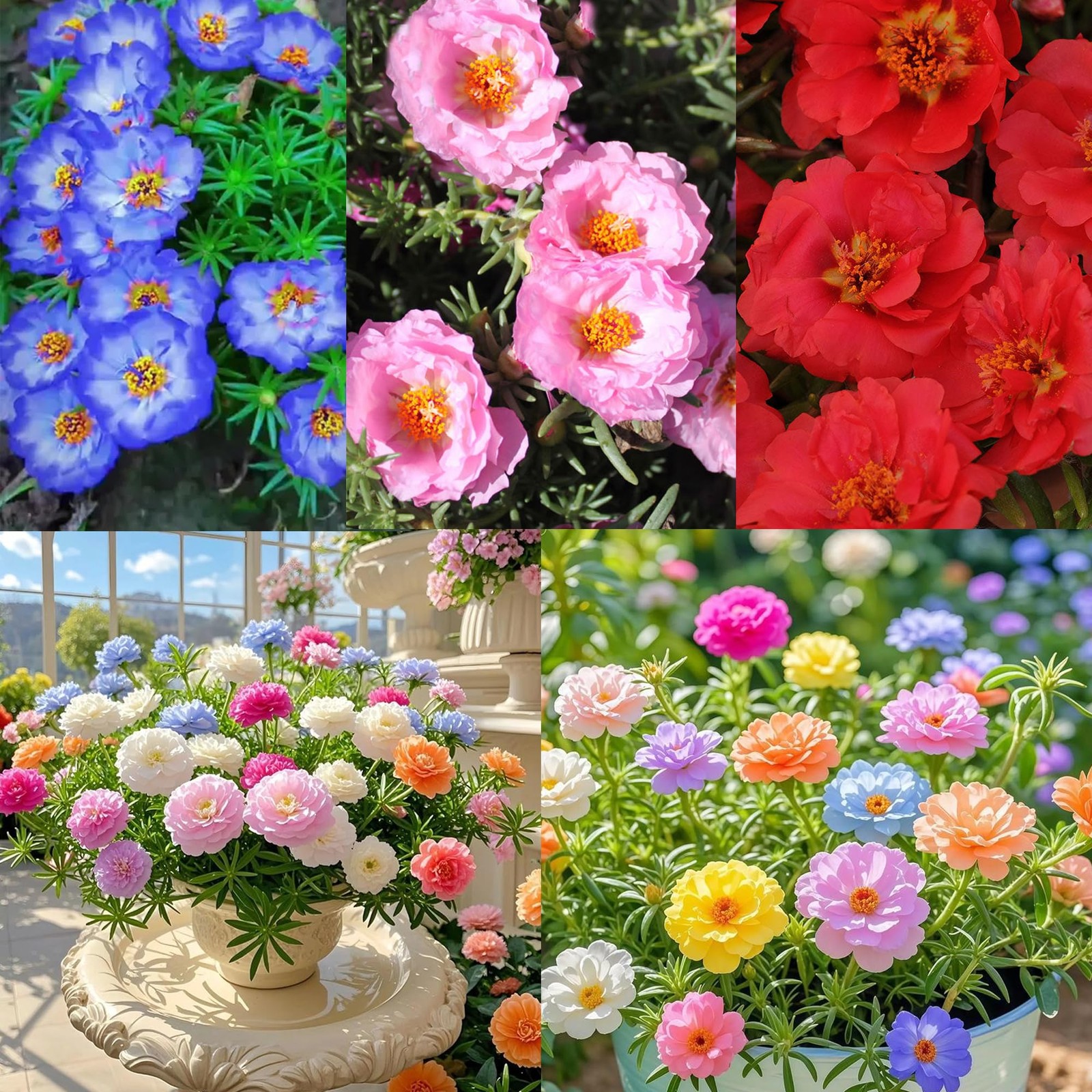 10000+Mixed Portulaca Moss Rose Seeds for Planting Outdoor Beautiful Garden D…