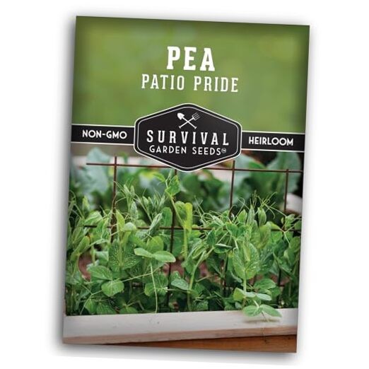 Patio Pride Pea Seeds for Planting – Compact Bush Peas for Container and 1
