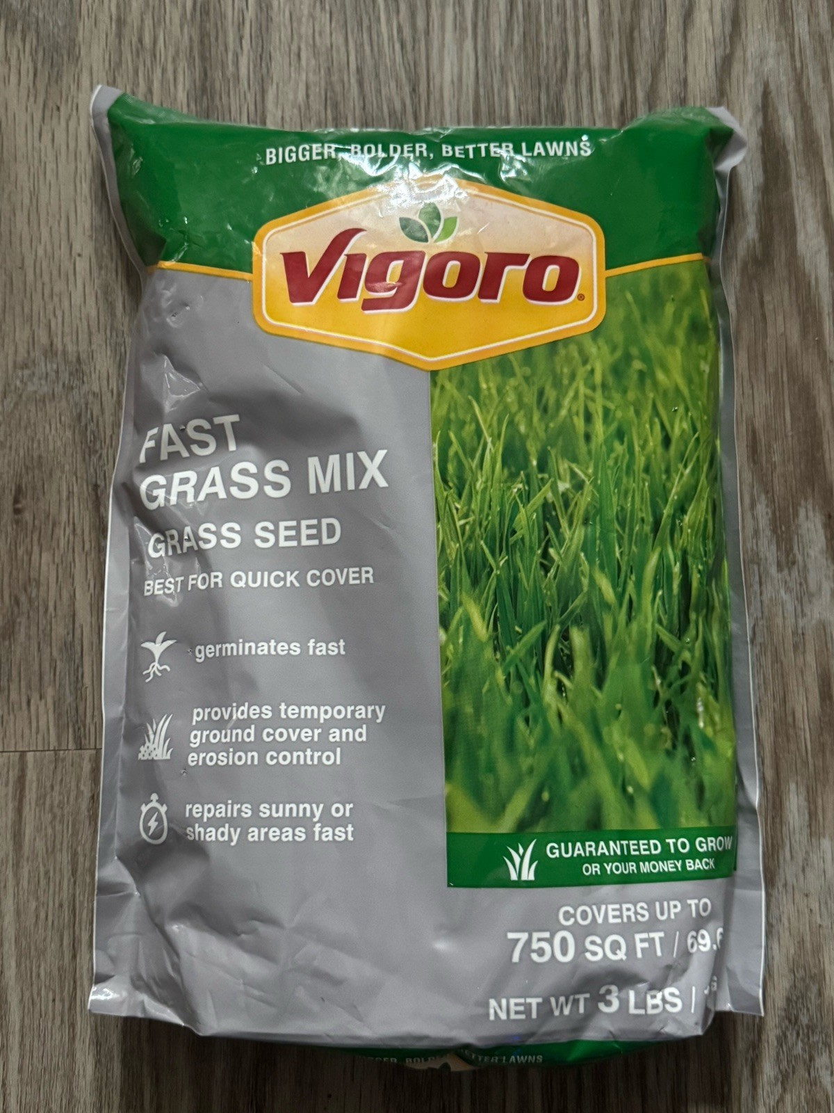 Vigorous fast Grass Mix Grass Seed, Germinates Fast, Covers 750 Sqft 3lb.