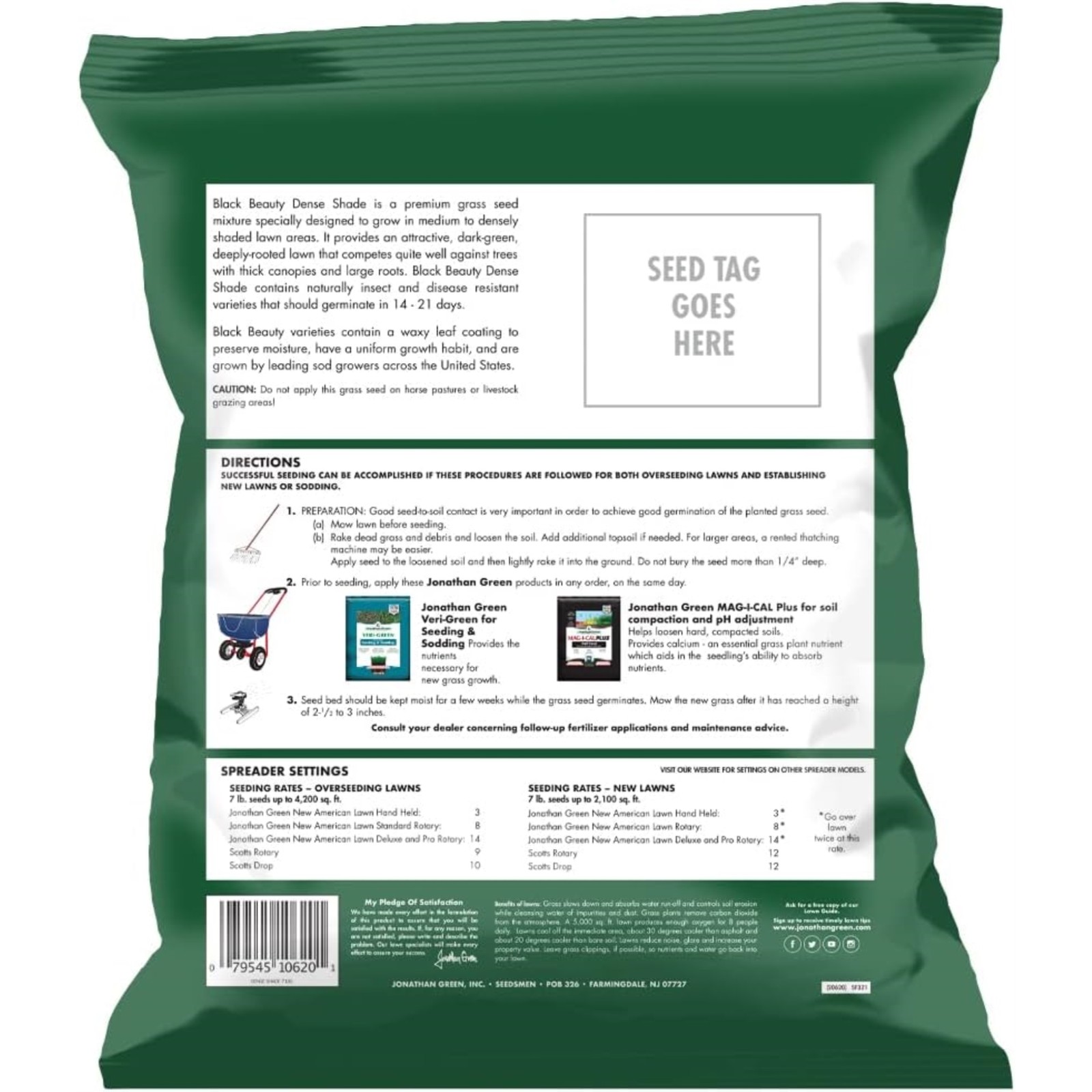 Jonathan Green Black Beauty Dense Shade Grass Seed Mix, 7lbs