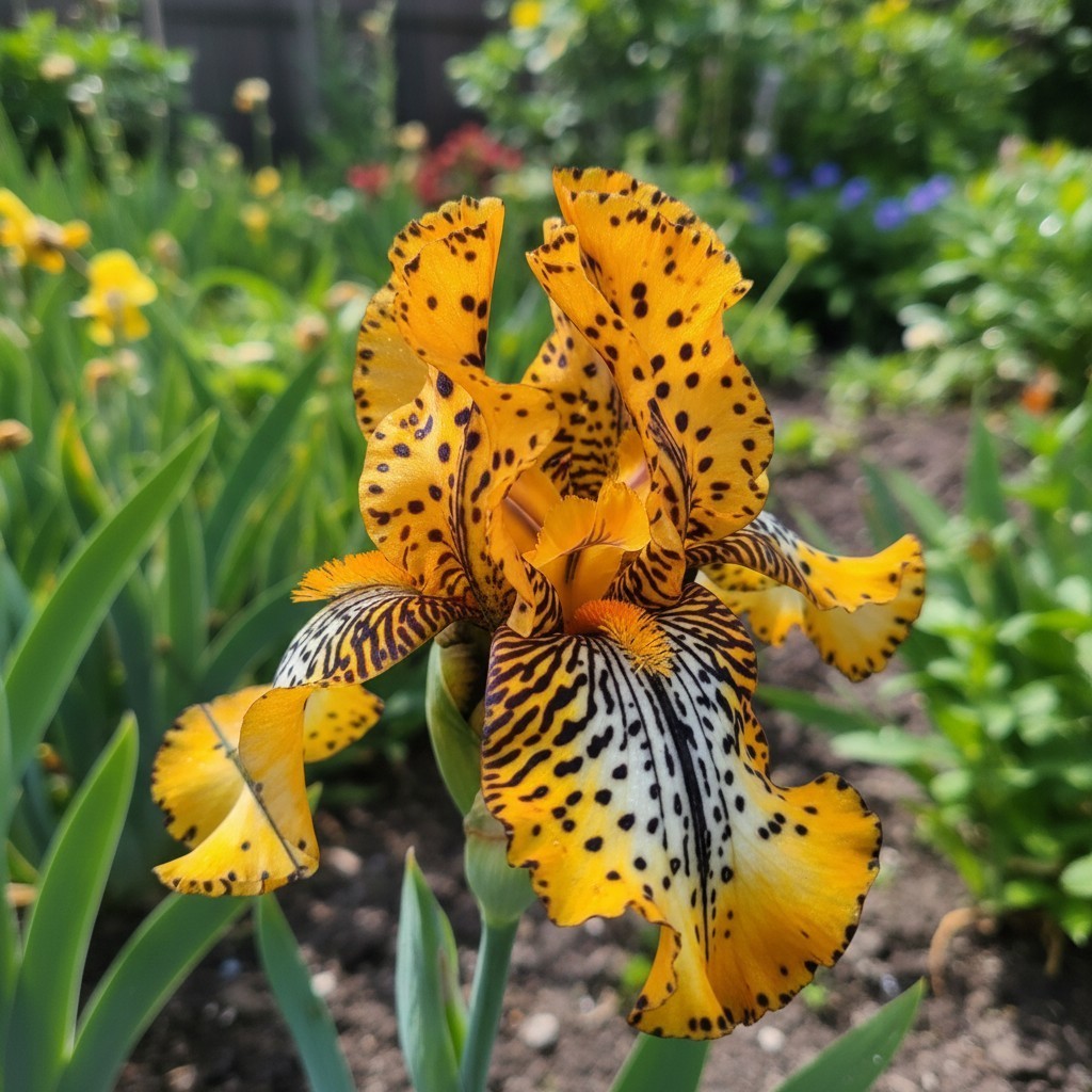 50 Yellow Spotted Iris Flower Seeds – Leopard Pattern Bearded Iris