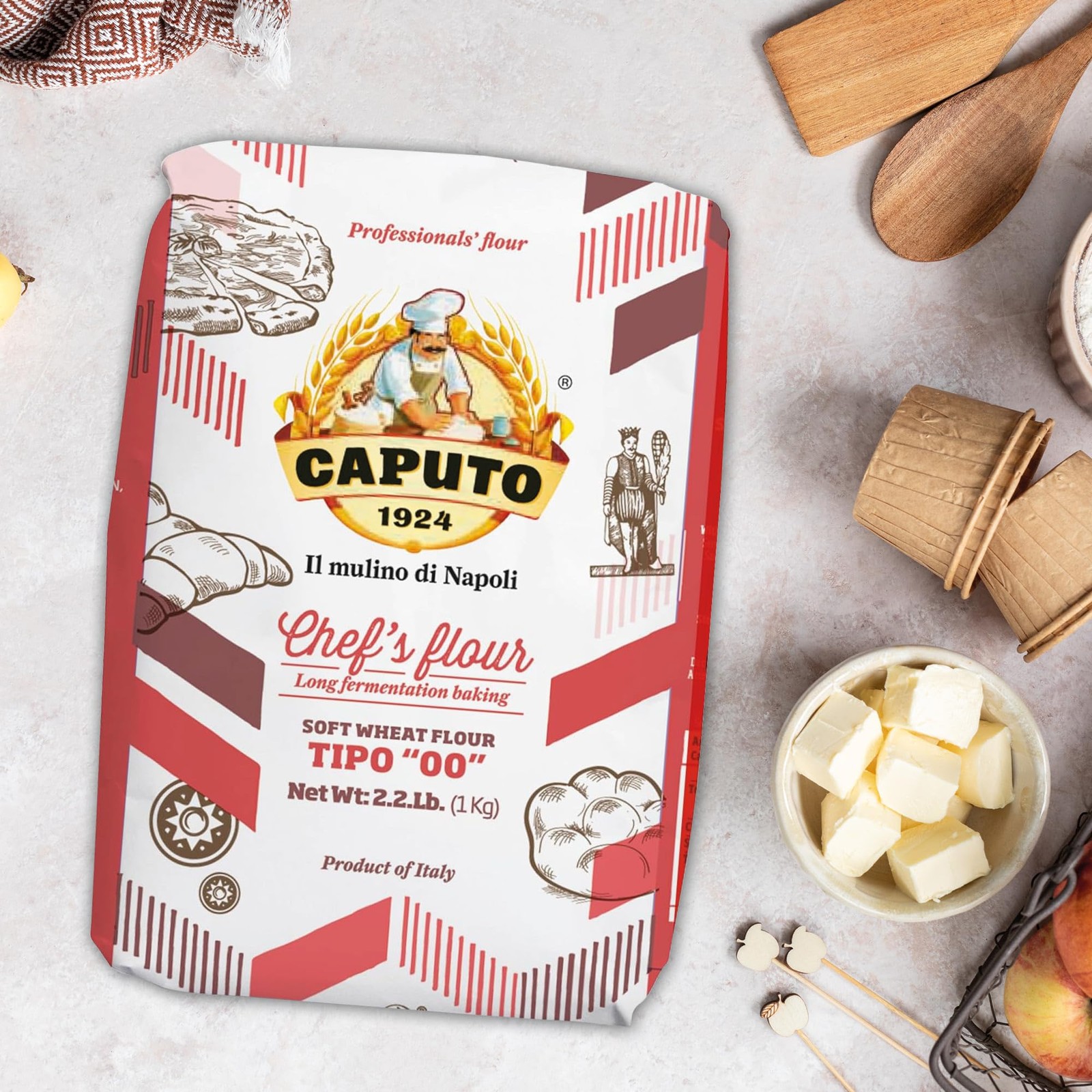 Antimo Caputo Chef’s Flour 2.2 LB – Italian 35.2 Ounce (Pack of 1), White