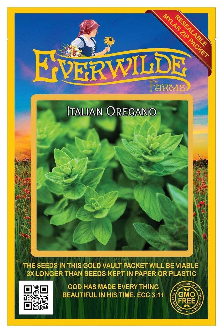 2000 Italian Oregano Herb Seeds – Everwilde Farms Mylar Seed Packet