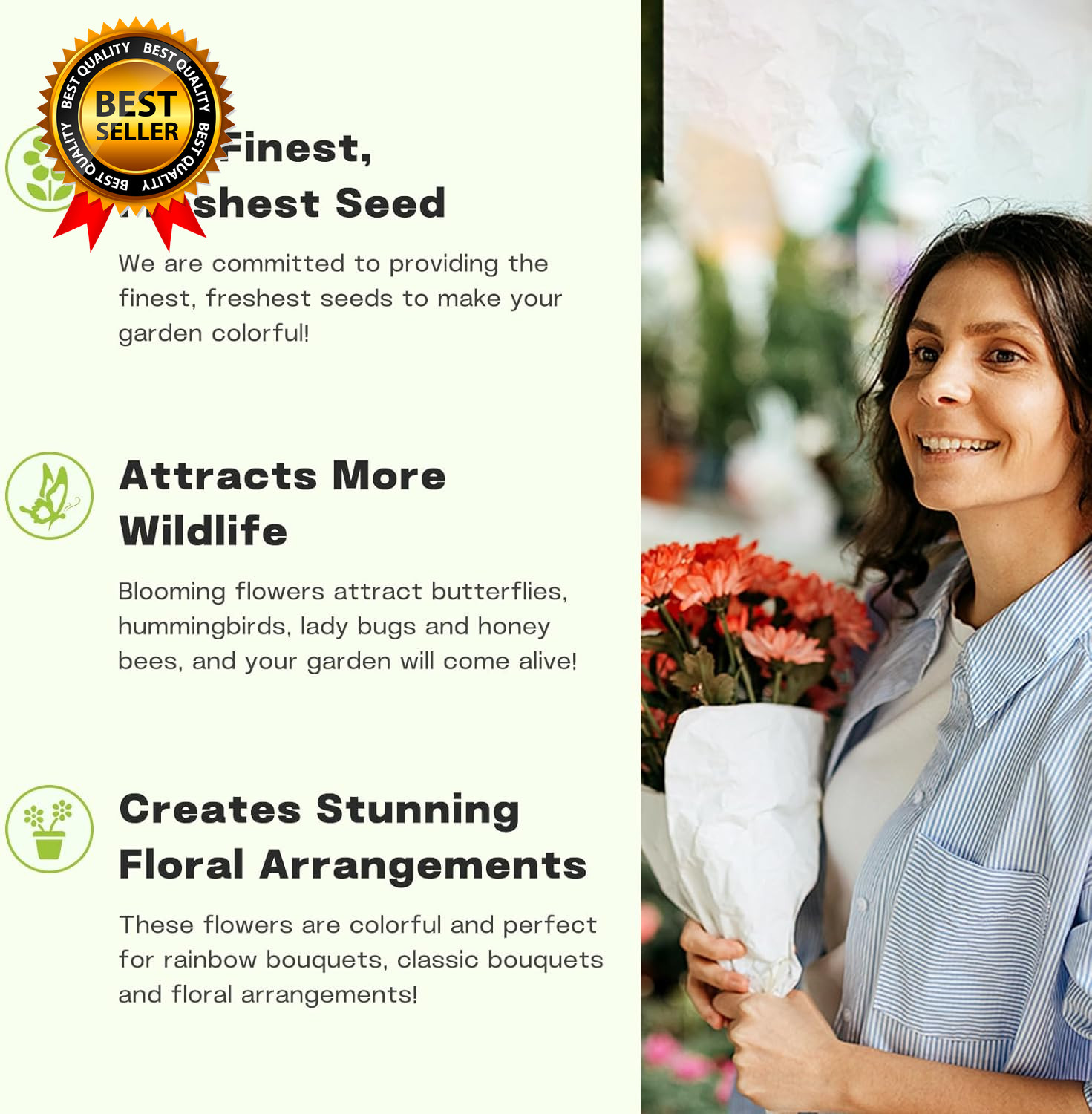 Zinnia Seeds Bulk 5,000+ | Outdoor Flower for Planting |Giant Zinnia Seeds
