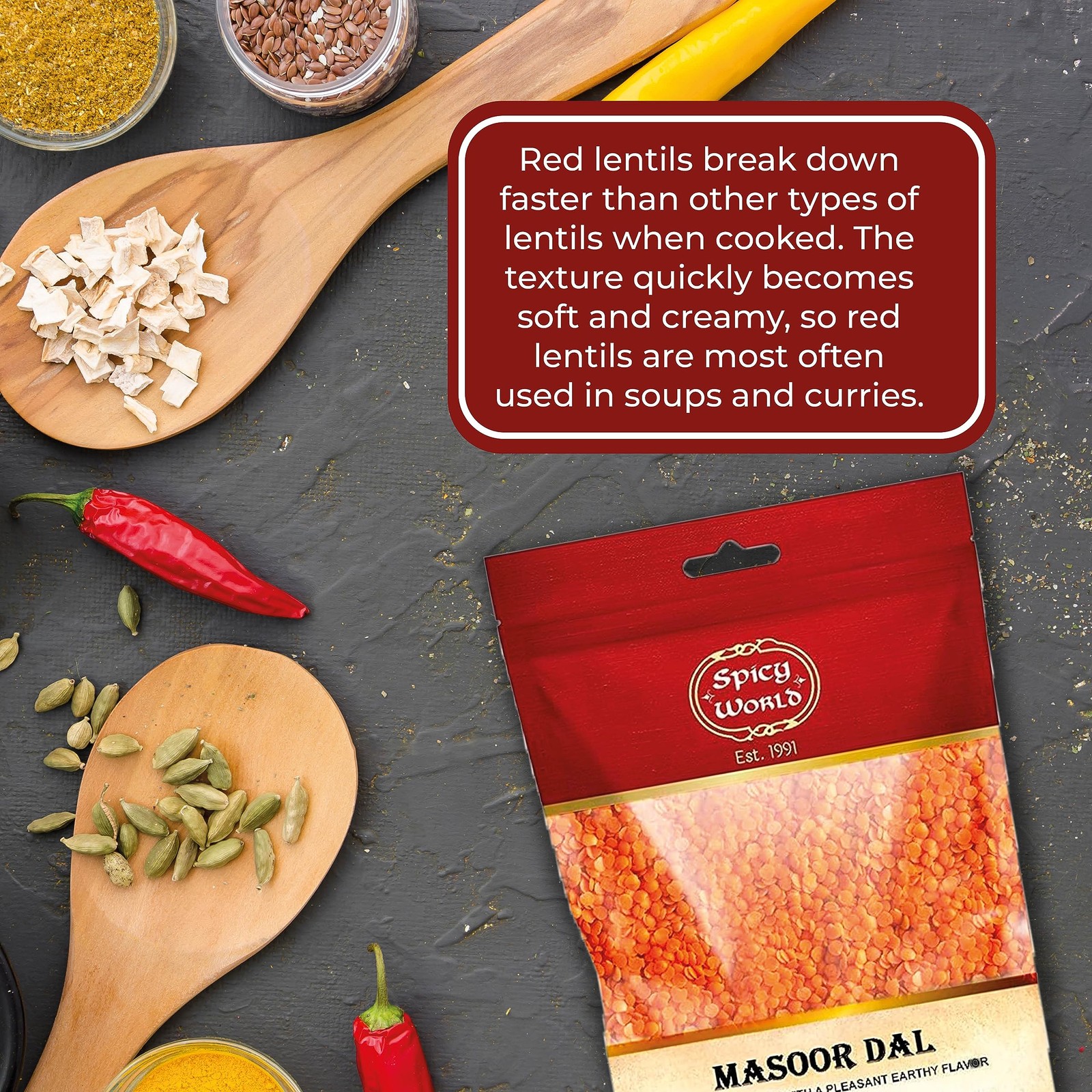 Masoor Dal 4 Pound Bag – Split Red Lentils Dry – All Natural, Pure, Vegan – R…