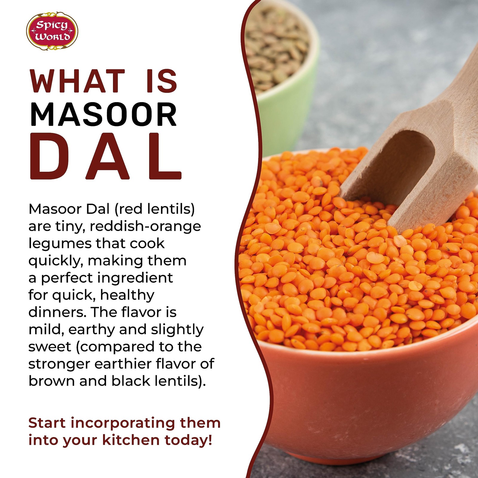 Masoor Dal 4 Pound Bag – Split Red Lentils Dry – All Natural, Pure, Vegan – R…