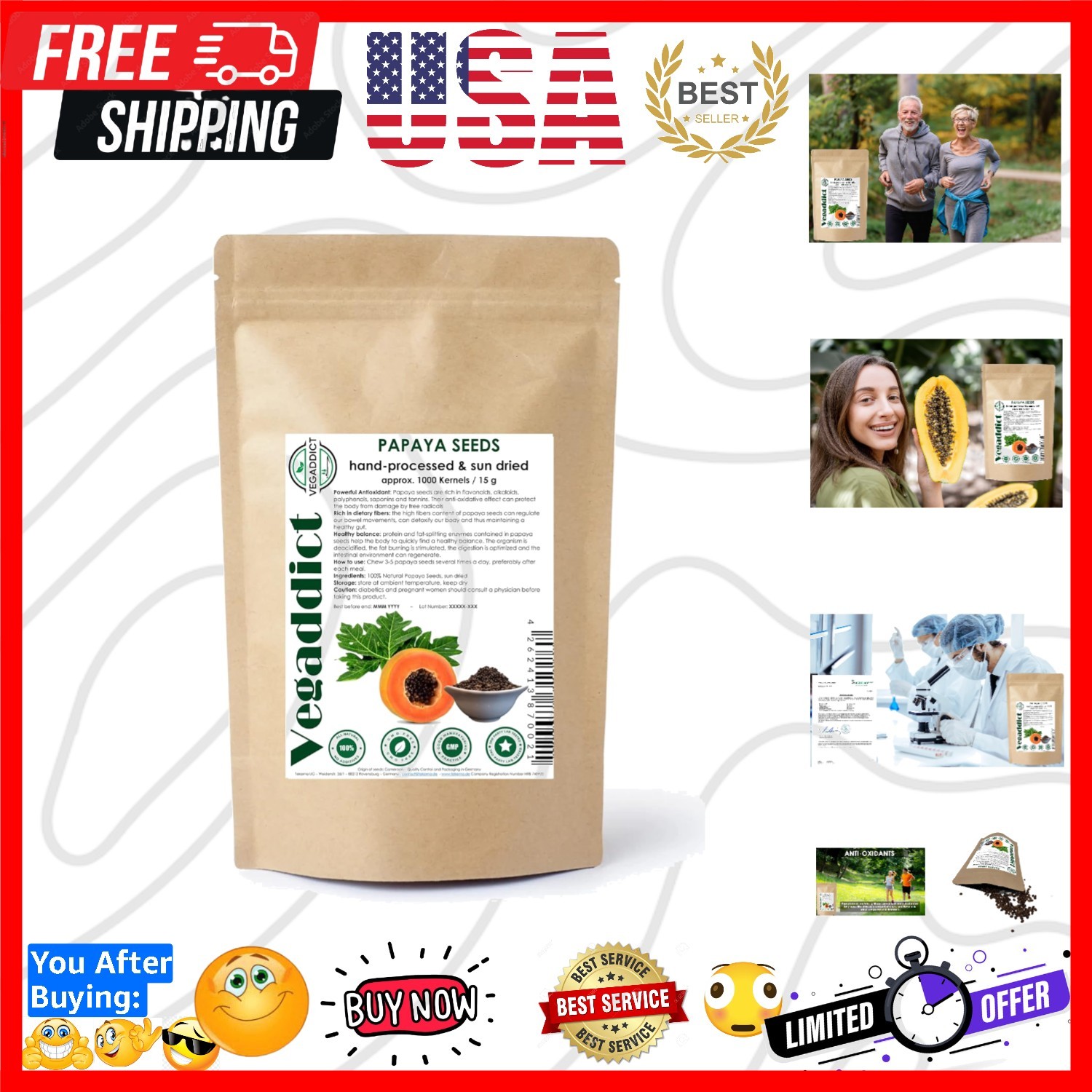 100% Natural Sun Dried Papaya Seeds | High Papaya Enzyme Papain Content | No …