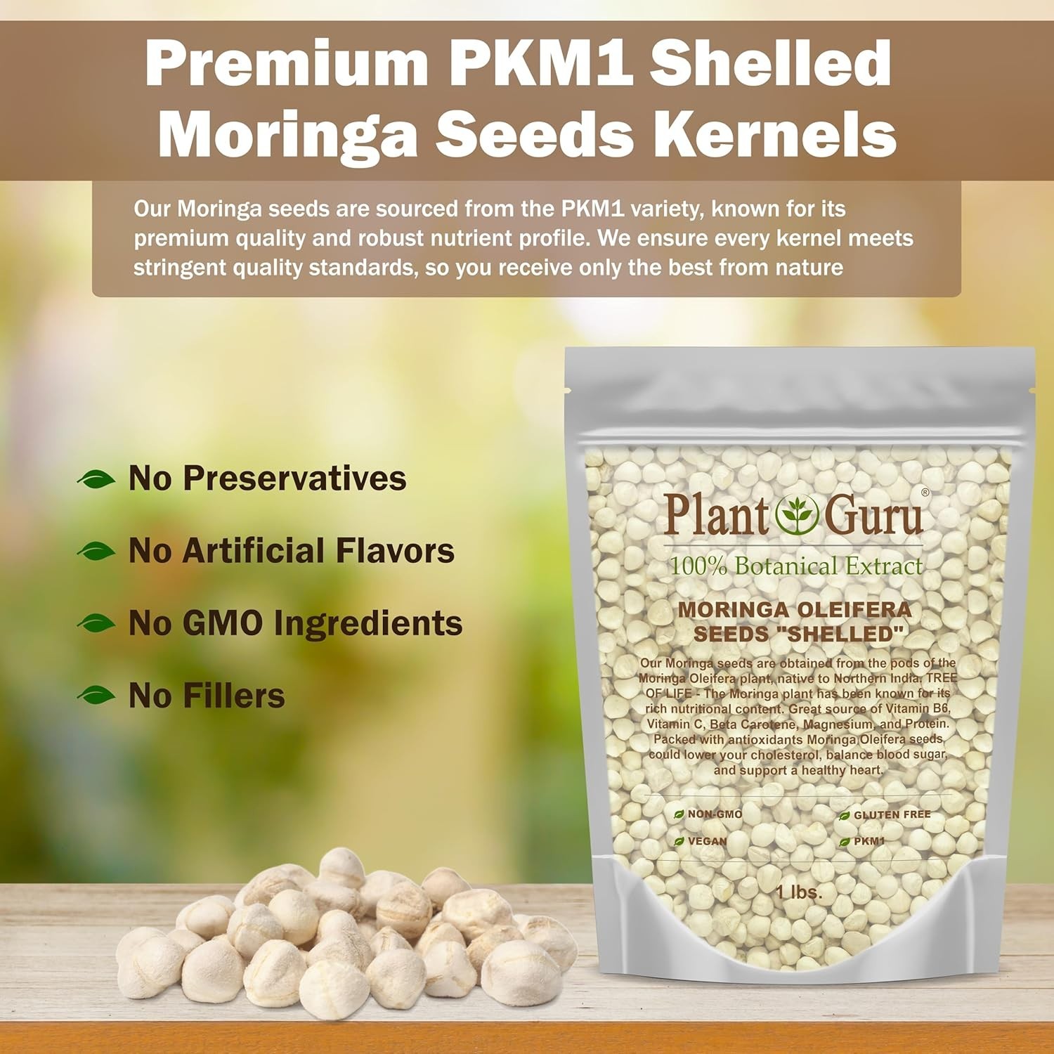 2 oz. Moringa Seeds – Non-GMO, Clean Variety – Superfood Nutrition