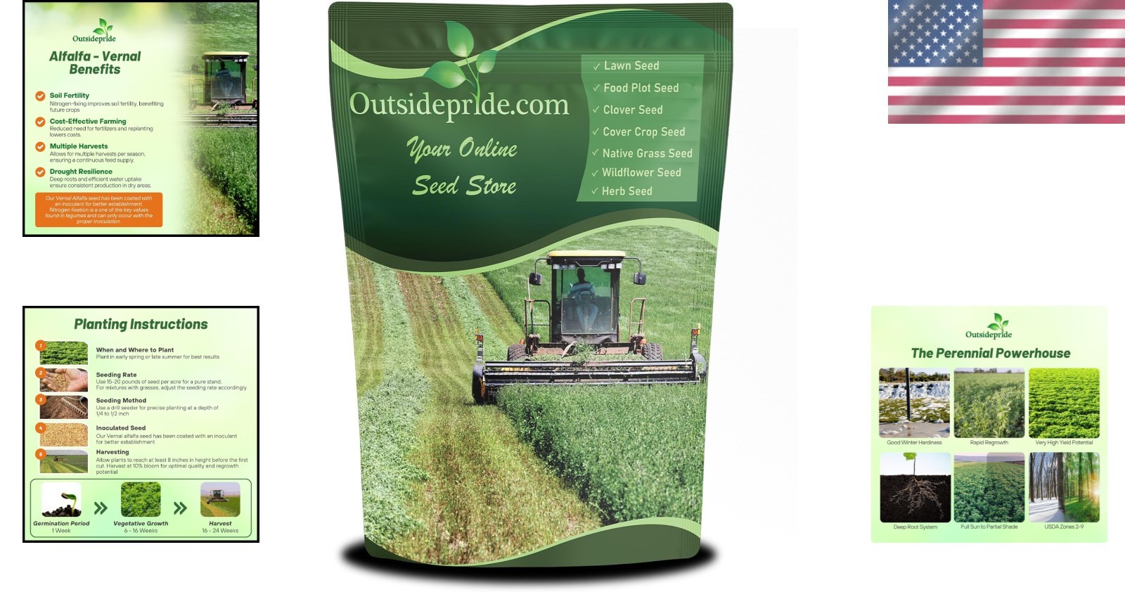 Alfalfa Seeds 10lb Non-GMO Heirloom Forage Pasture Lawn Grass Outdoor