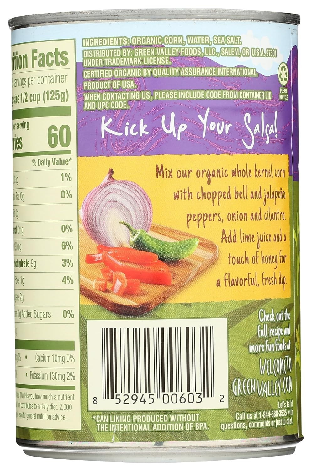 Fresh Organic Whole Kernel Corn 15oz – Kosher, No Preservatives, Wholesome