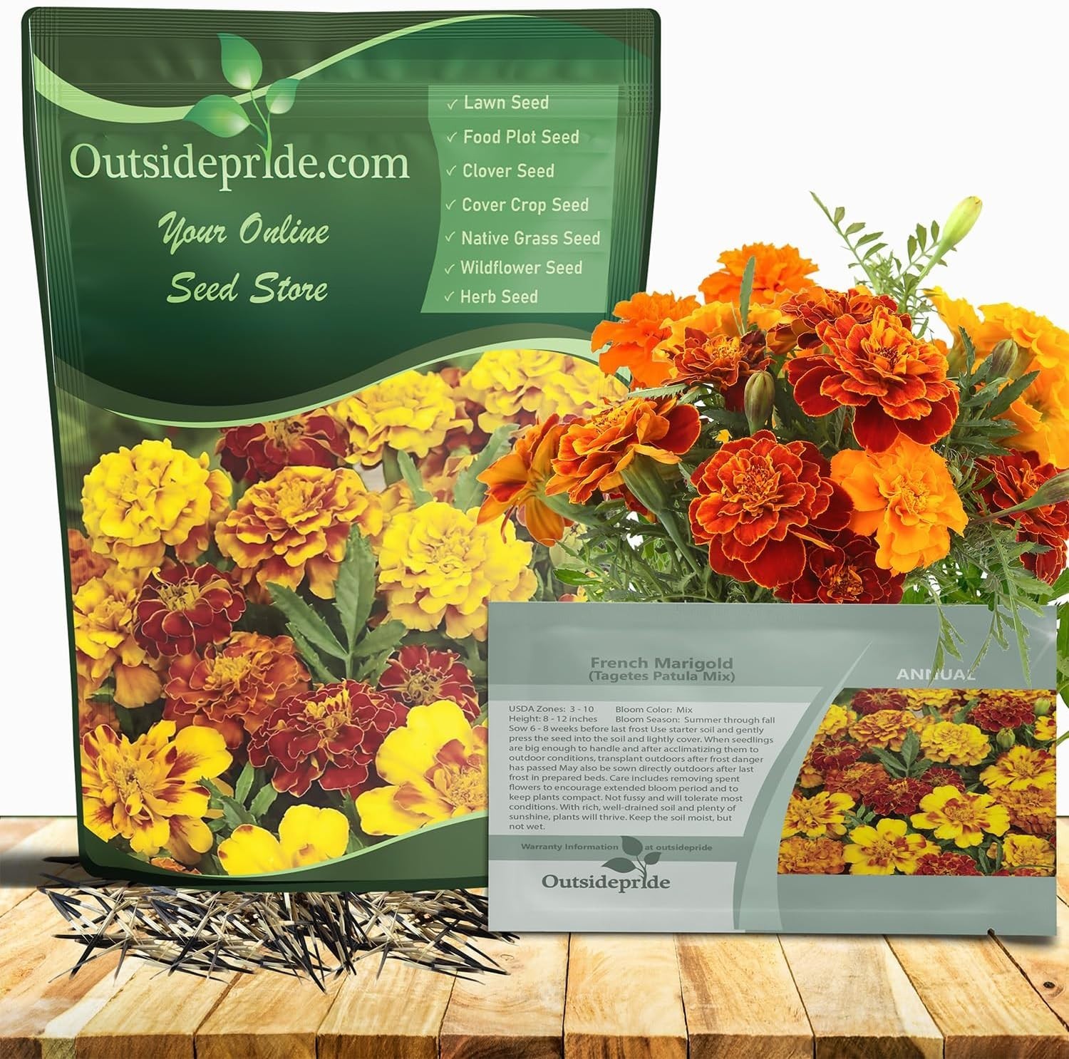 Heat & Drought Tolerant 1000 Pcs French Marigold Seeds – Vibrant Orange & Yellow