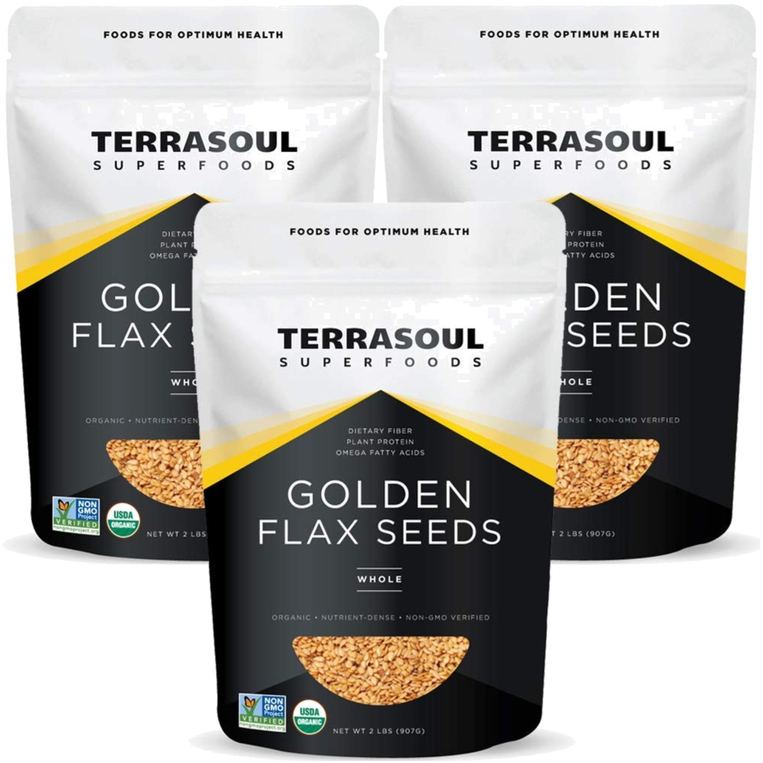 Terrasoul Superfoods Flax Seeds, 32 oz (3 Pack)