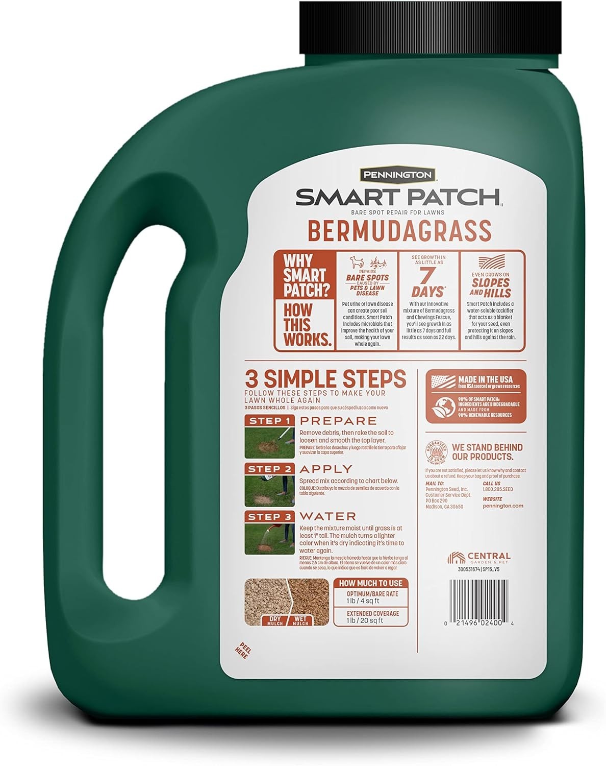 5lb Smart Patch Bermudagrass Seed for Quick Lawn Revival – Covers 100 sq. ft.