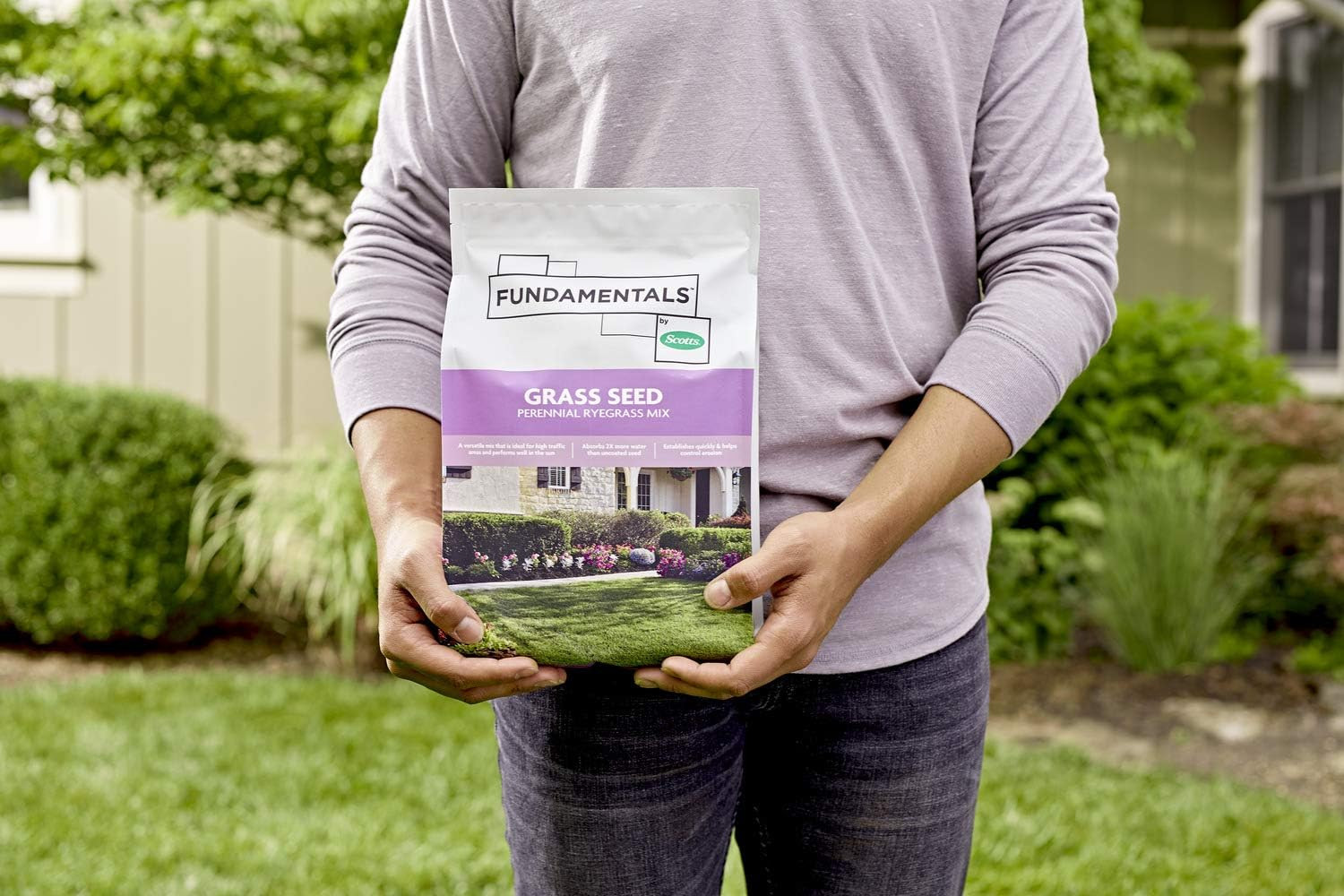 Fundamentals by Grass Seed Perennial Ryegrass Mix, Ideal for Sunny, High Traffi
