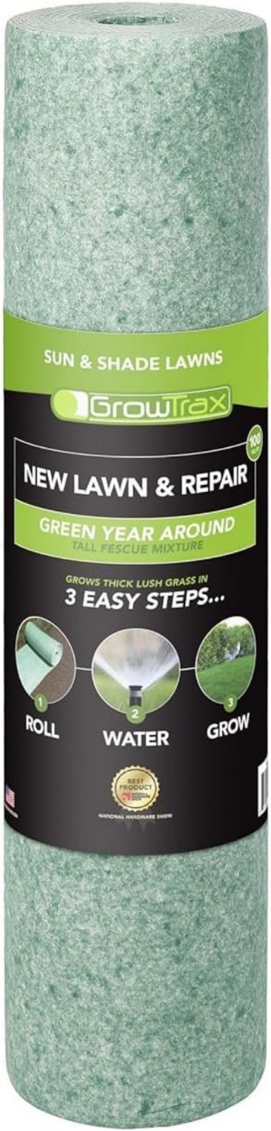 Biodegradable Grass Seed Mat – 100 sqft Round Green – Grass Seed and for Law…