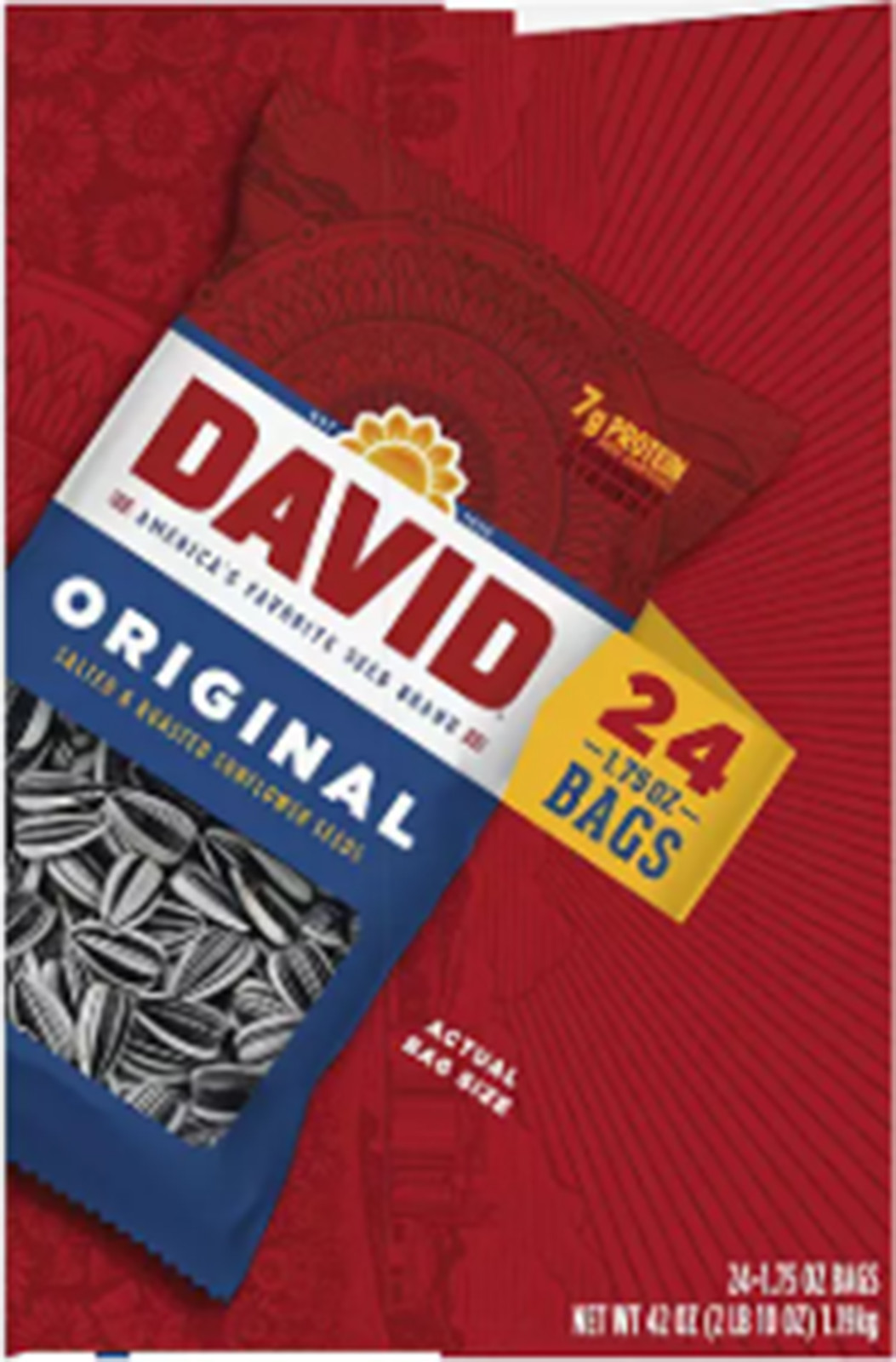 David Original Sunflower Seeds, 1.75 oz., 24 pk.