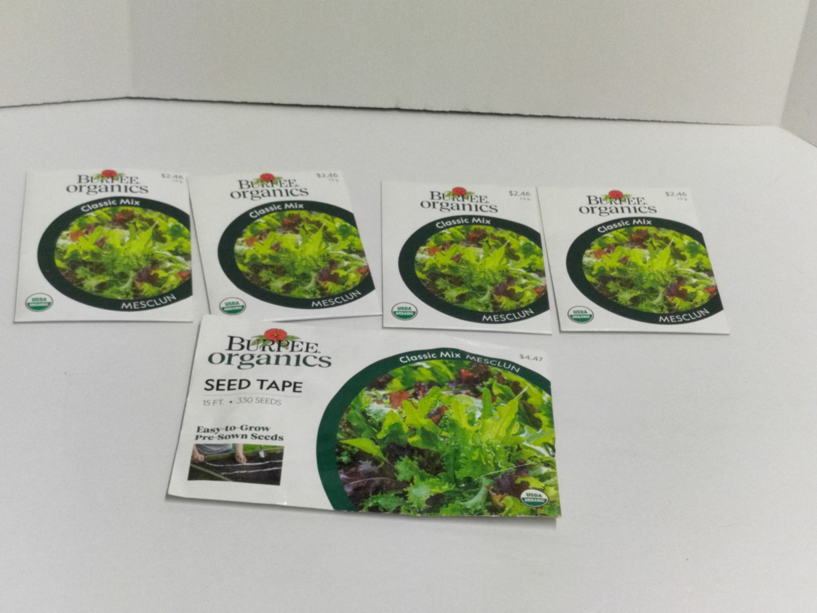 LOT OF 5 Burpee Organics Vegetable Seed Packs Classic Mix Mesclun 11/24