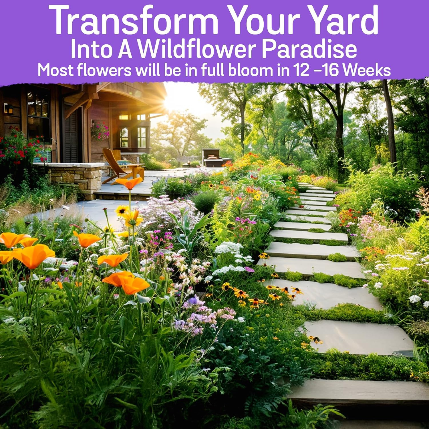 Wildflower Seeds Mix – 2 Oz, 85,000 Seeds, 35 Variety Perennial & Annual Flower