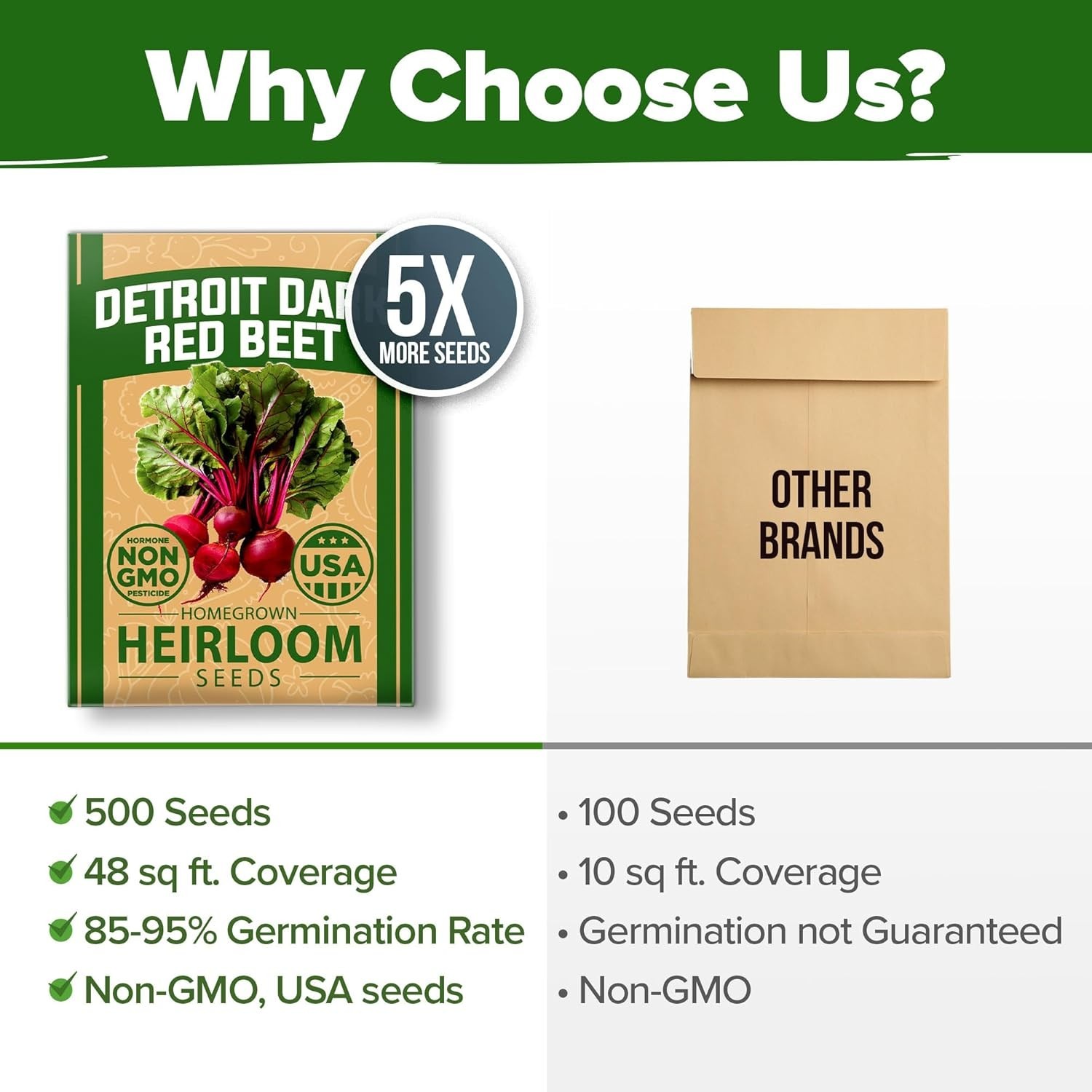 Detroit Dark Red Beet Seeds 500+ Heirloom Non GMO Seeds for Planting, High Ge…