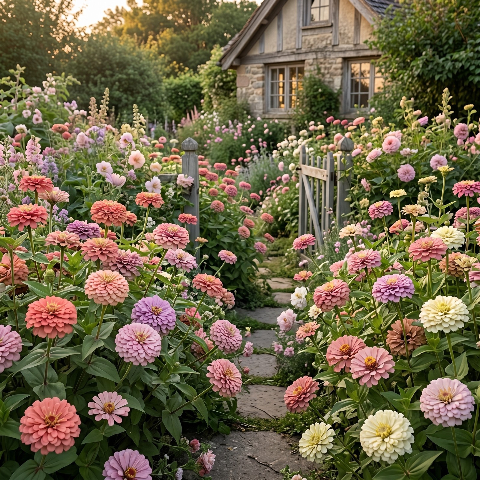 Zinnia GIGANTICA VINTAGE ROSE Wedding Mix Romantic Huge Double Blooms 50 Seeds!