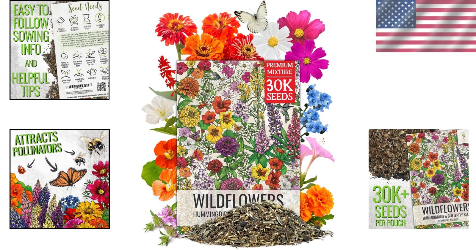 Eco-Friendly Wildflower Seeds – Attract Butterflies with 2 Oz Butterfly Mix