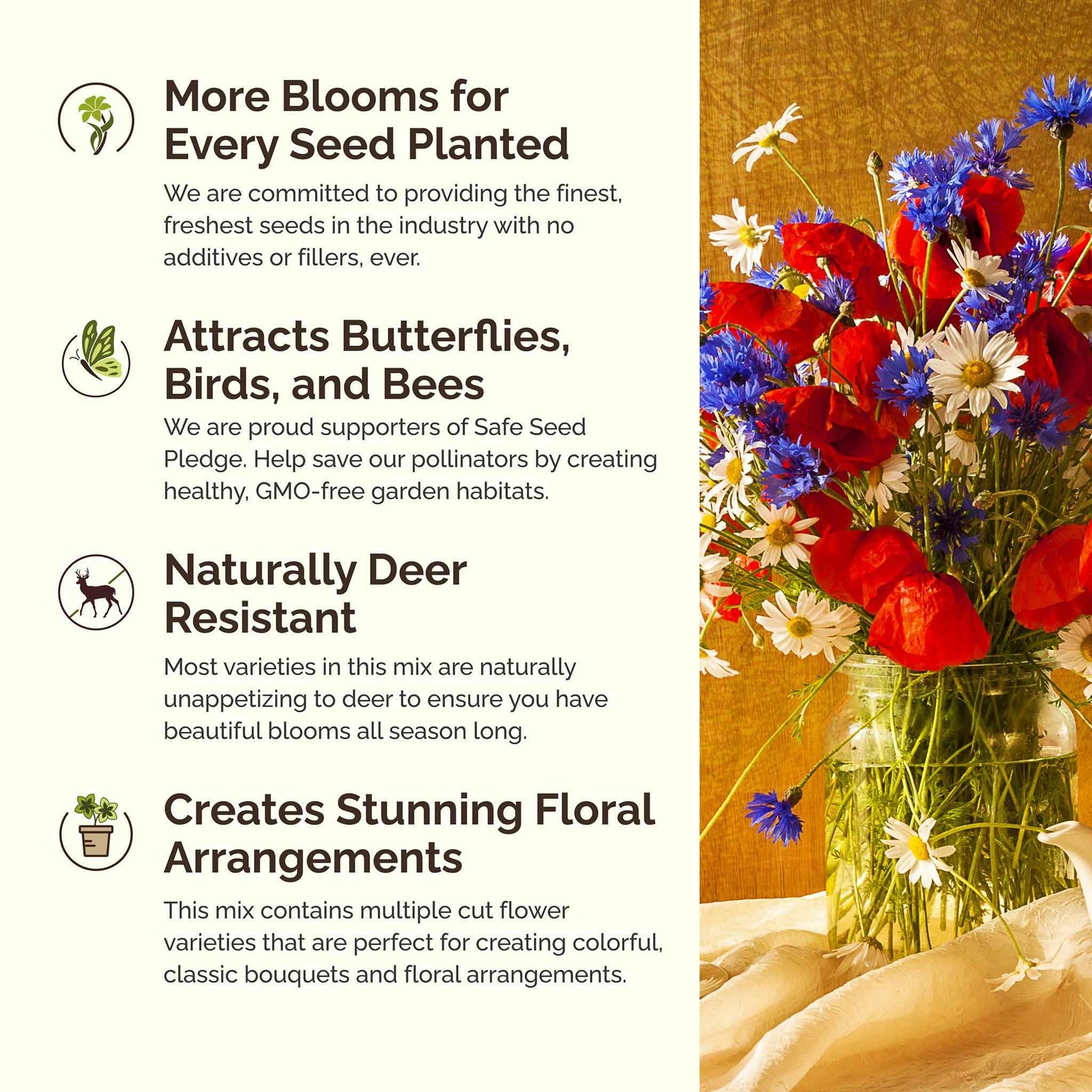 Eden Brothers New Hampshire Wildflower Mixed Seeds for 1/4 Pound,