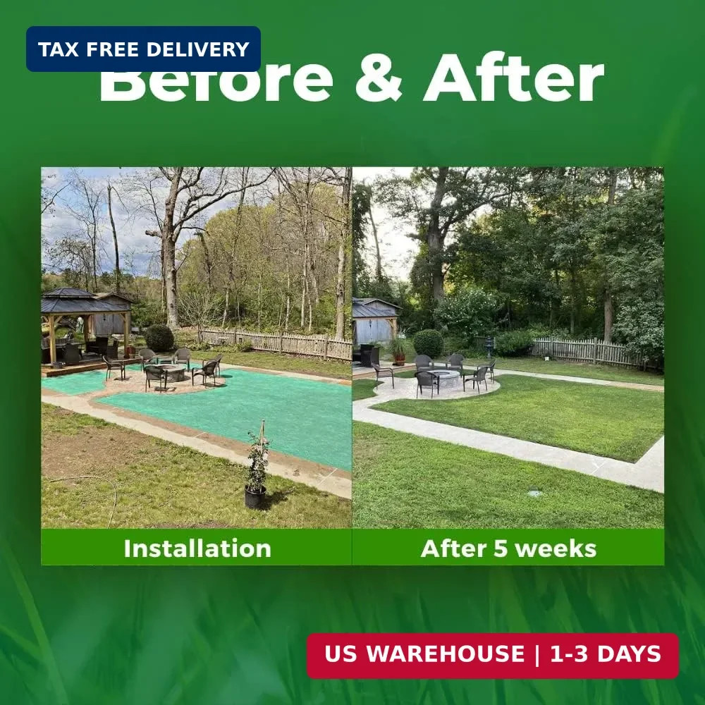 Growtrax Biodegradable Grass Seed – 50 SQFT Bermuda Rye – Grass Seed and Fertili