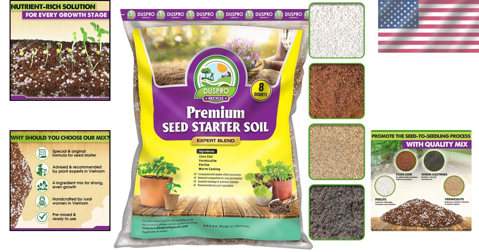 Seed Starting Mix 8 QRT – Moisture Retention & Aeration