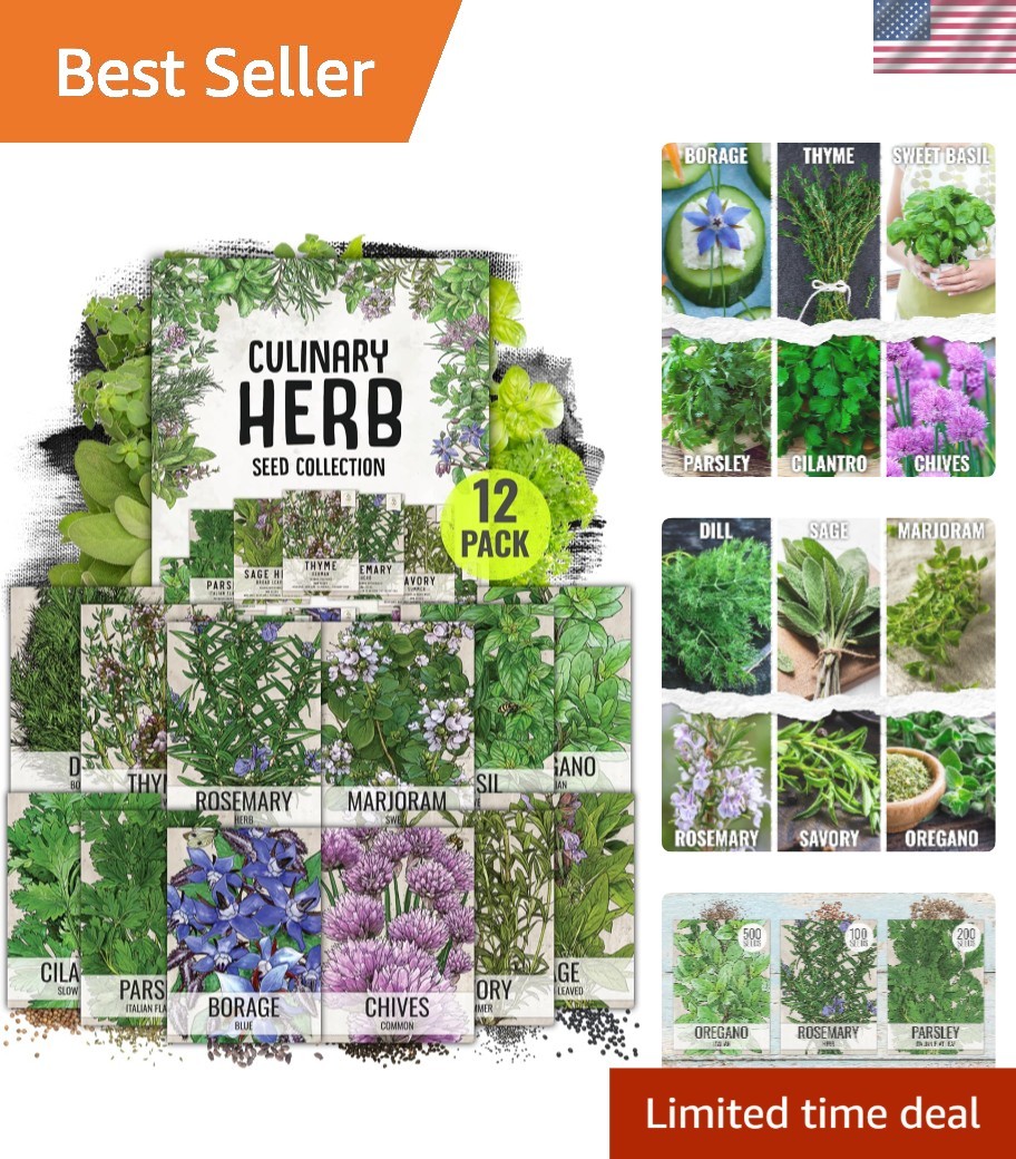Grown Your Own Culinary and Medicinal Herbs – 12 Pack Heirloom Seeds Collection