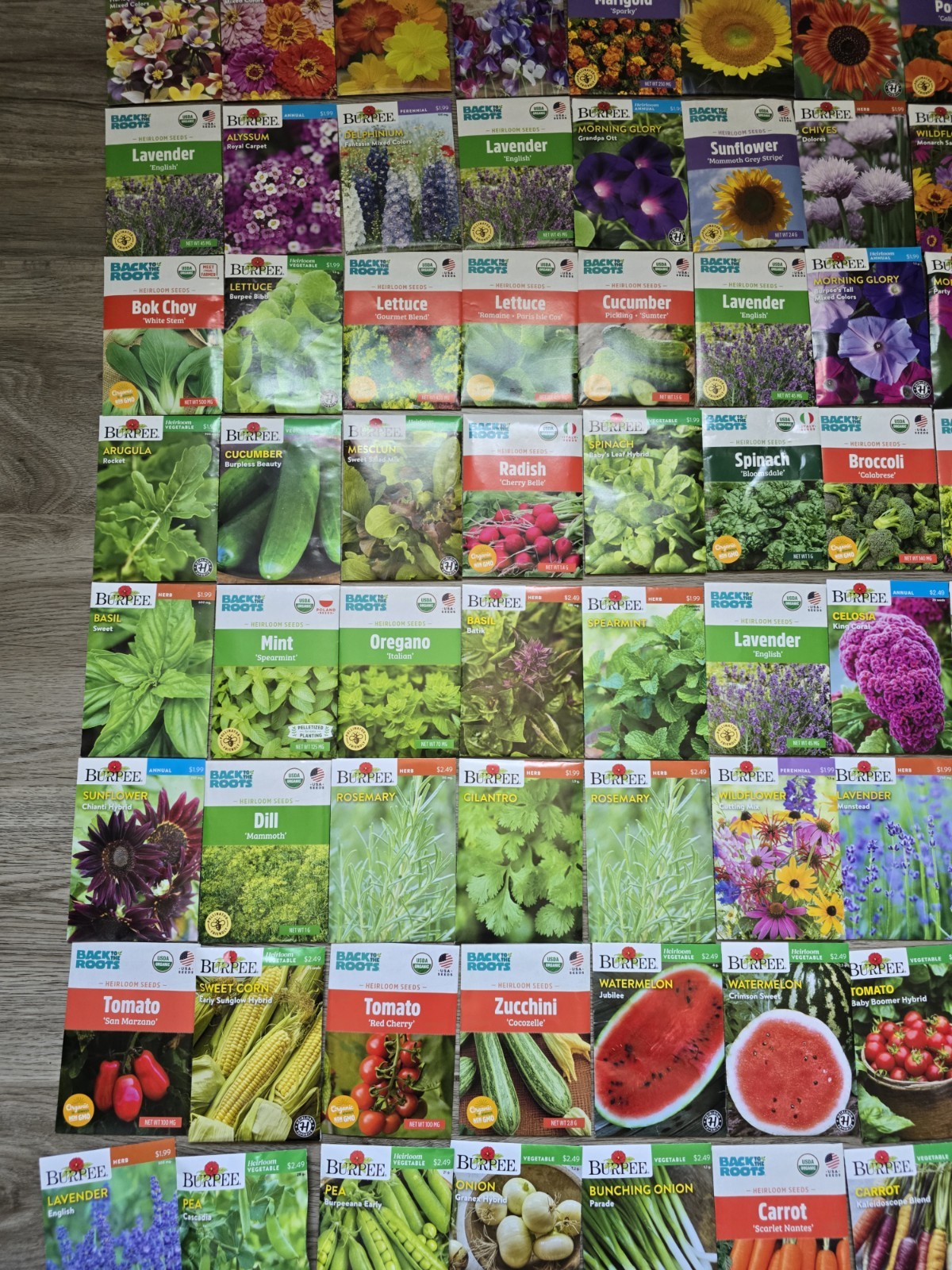 Lot 1 Of 108 seeds Vegetable, Flowers And Herb Seed Packets 2026 mix gardening.