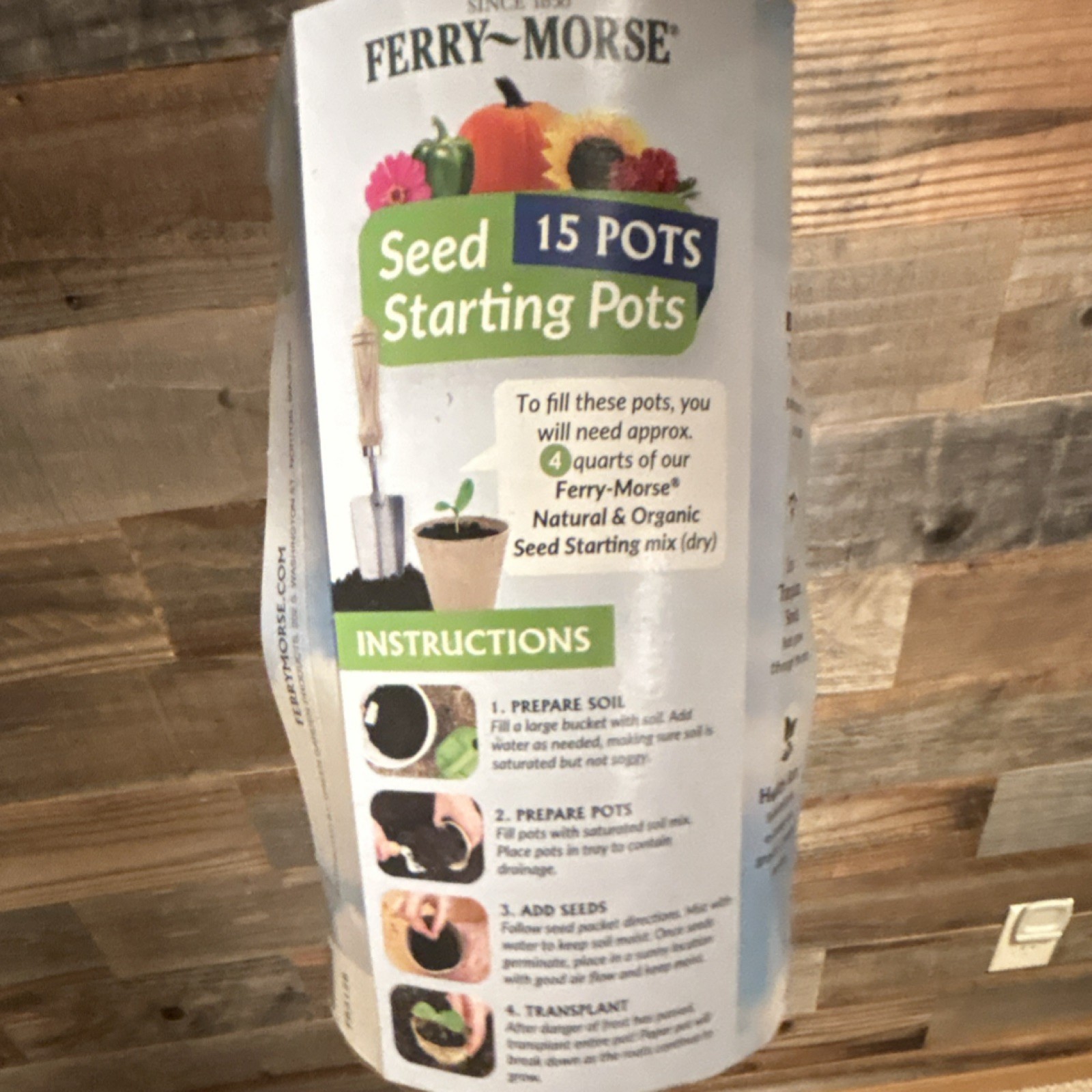 2 Ferry-Morse Biodegradable Plantable Paper Fiber 3 in Round Seed Pots 15-Pack
