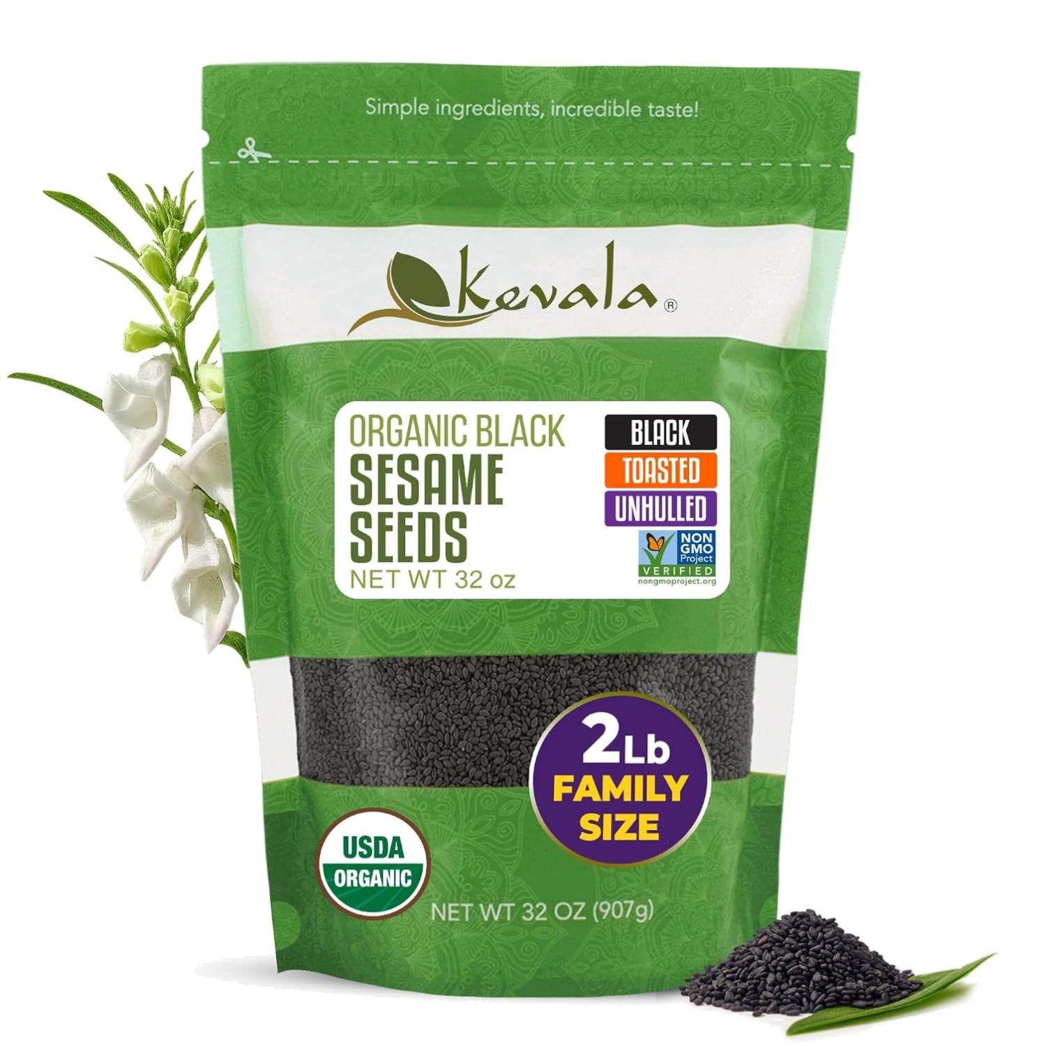 2 lb Organic Black Sesame Seeds – Rich in Unsaturated Fats for Culinary Delights