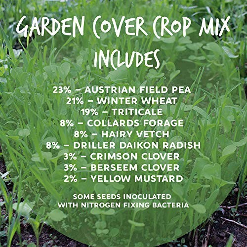 No-Till Garden Cover Crop Seed Mix – 5 Lbs – Hairy Vetch, Daikon Radish & More