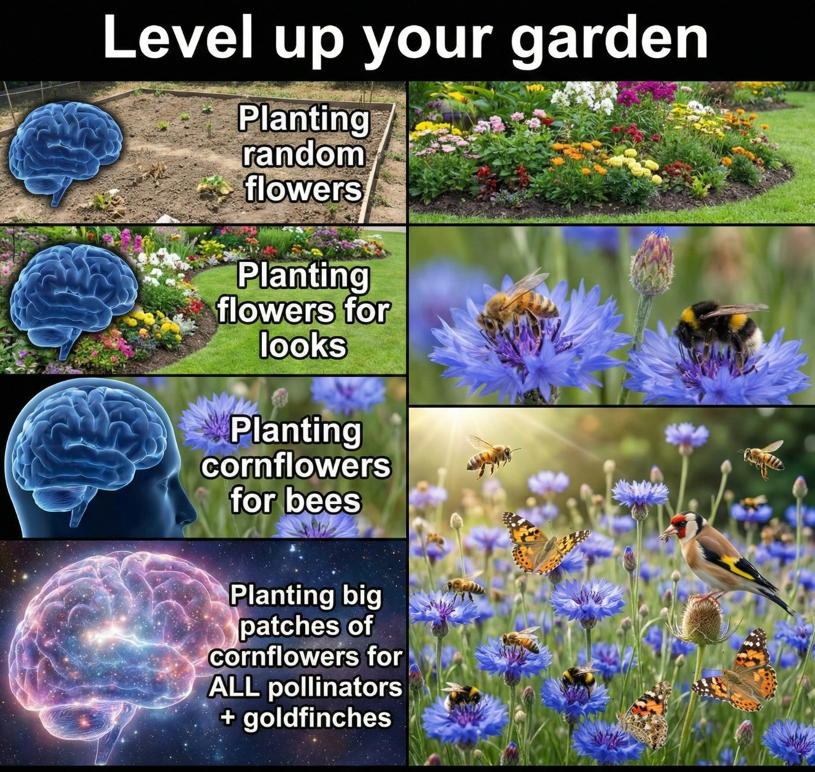 Cornflower Bachelor’s Button MOODY MIX Black Red Blue Garden Non-GMO 500 Seeds