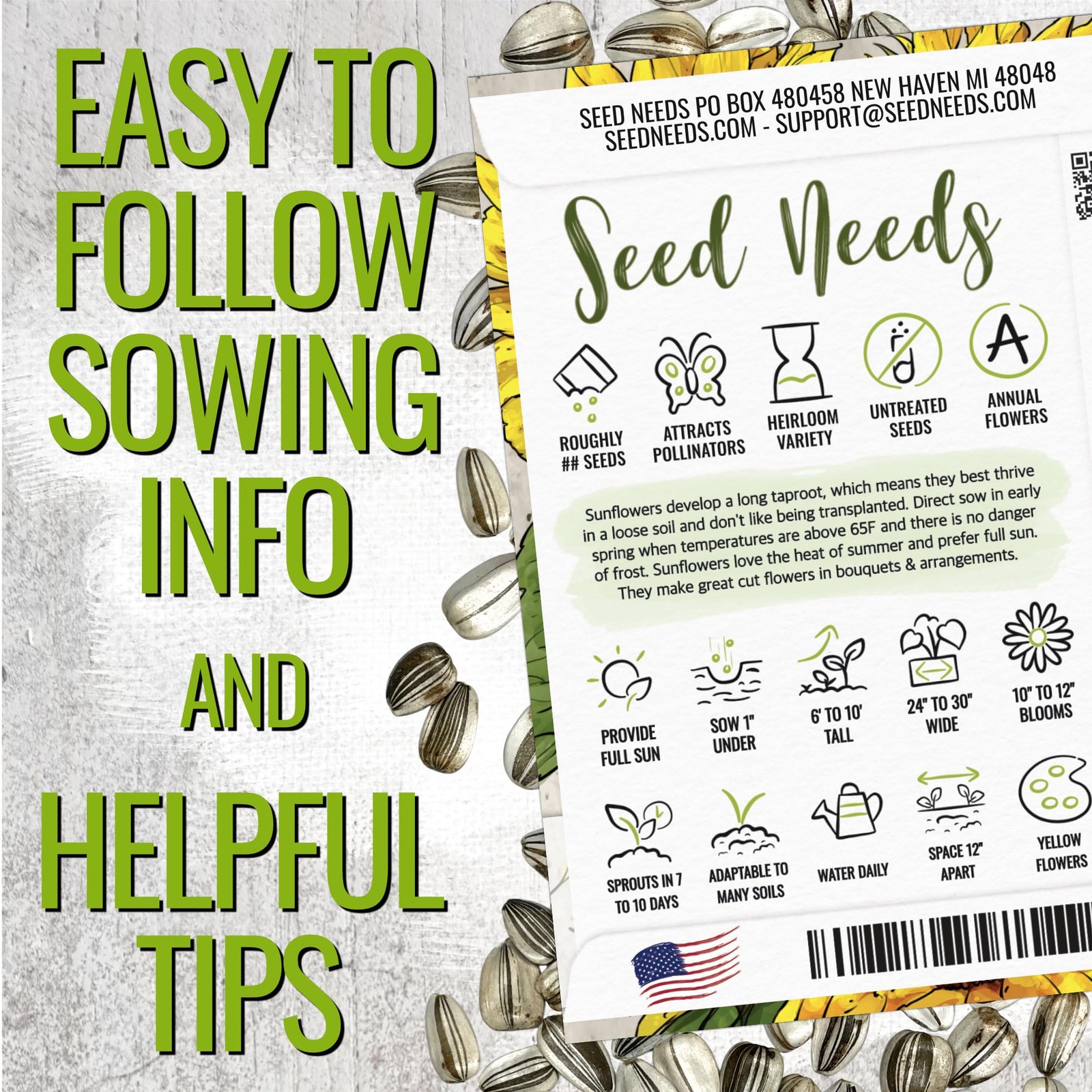 Needs Sunflower Seeds to Plant 600+ Mammoth Grey Stripe Seeds | Heirloom Heli…
