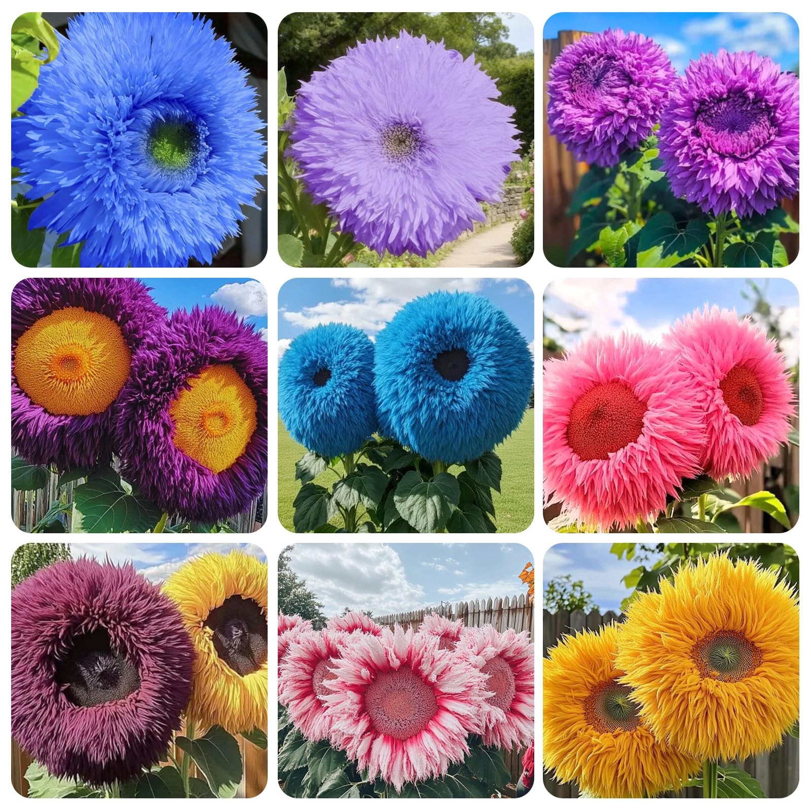 450+Mixed Sunflower Flower Seeds Bulk for Planting Outdoor Heirloom Non-GMO