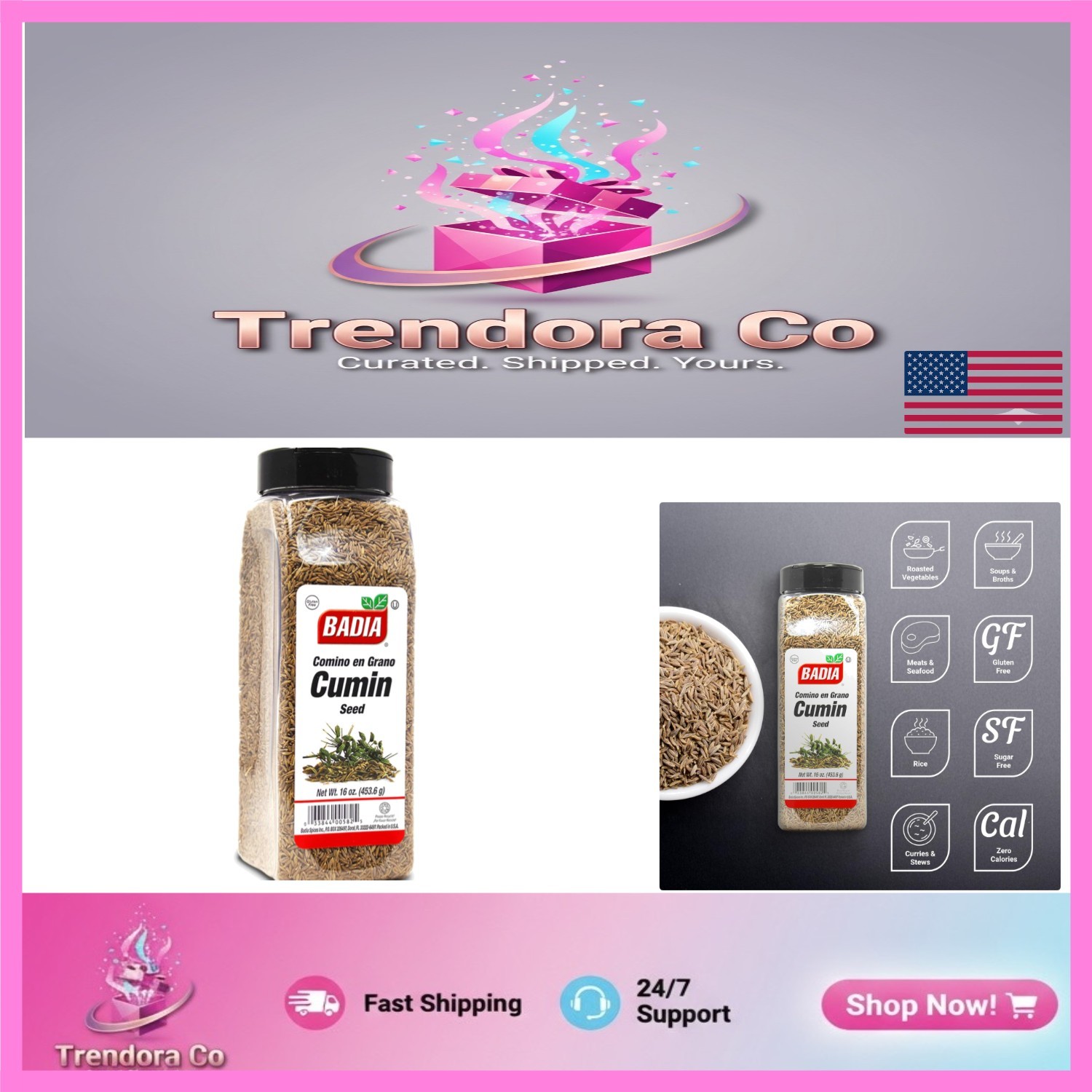 Rich Aromatic Whole Cumin Seeds, 16 oz – Perfect for Cooking and Seasoning
