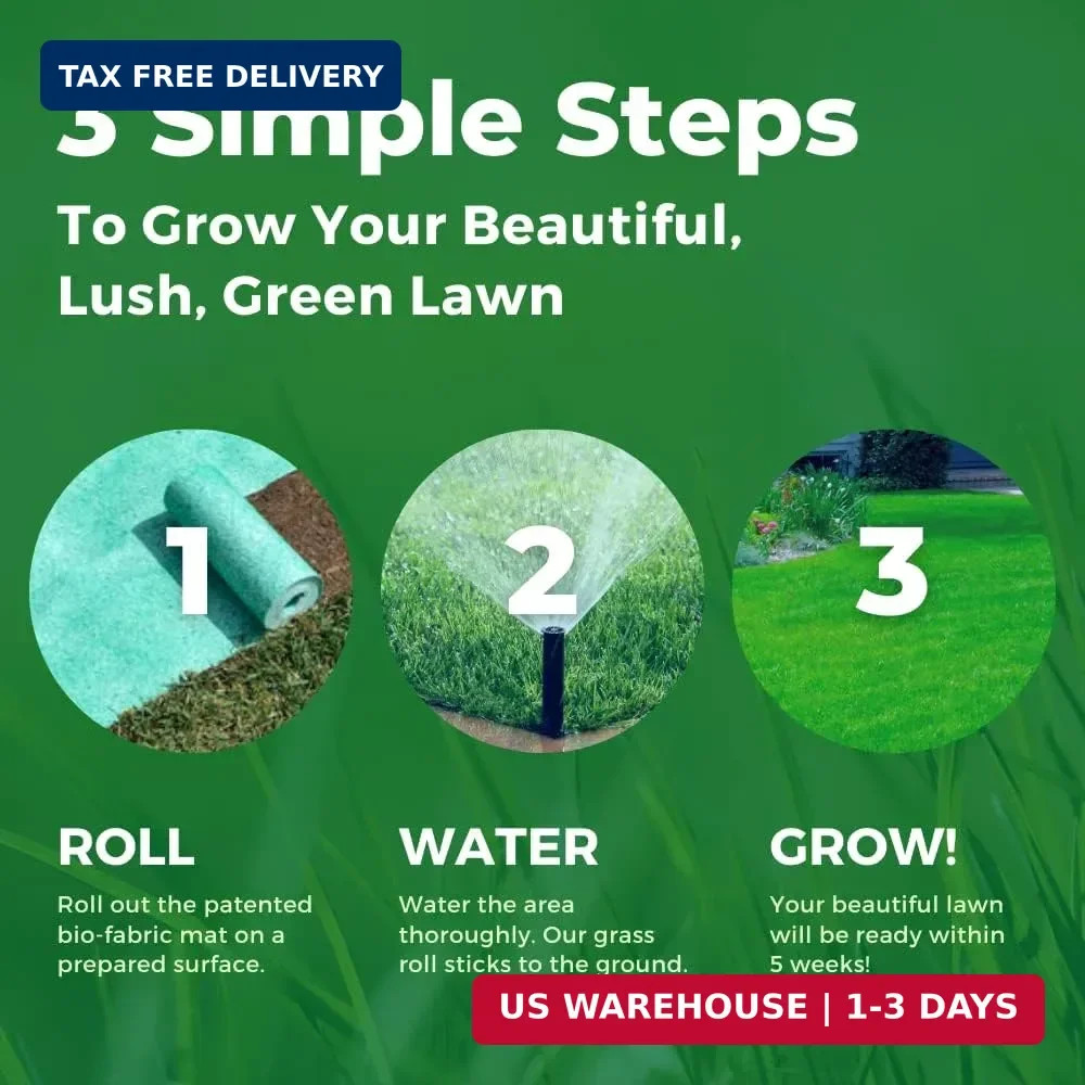Growtrax Biodegradable Grass Seed – 50 SQFT Bermuda Rye – Grass Seed and Fertili