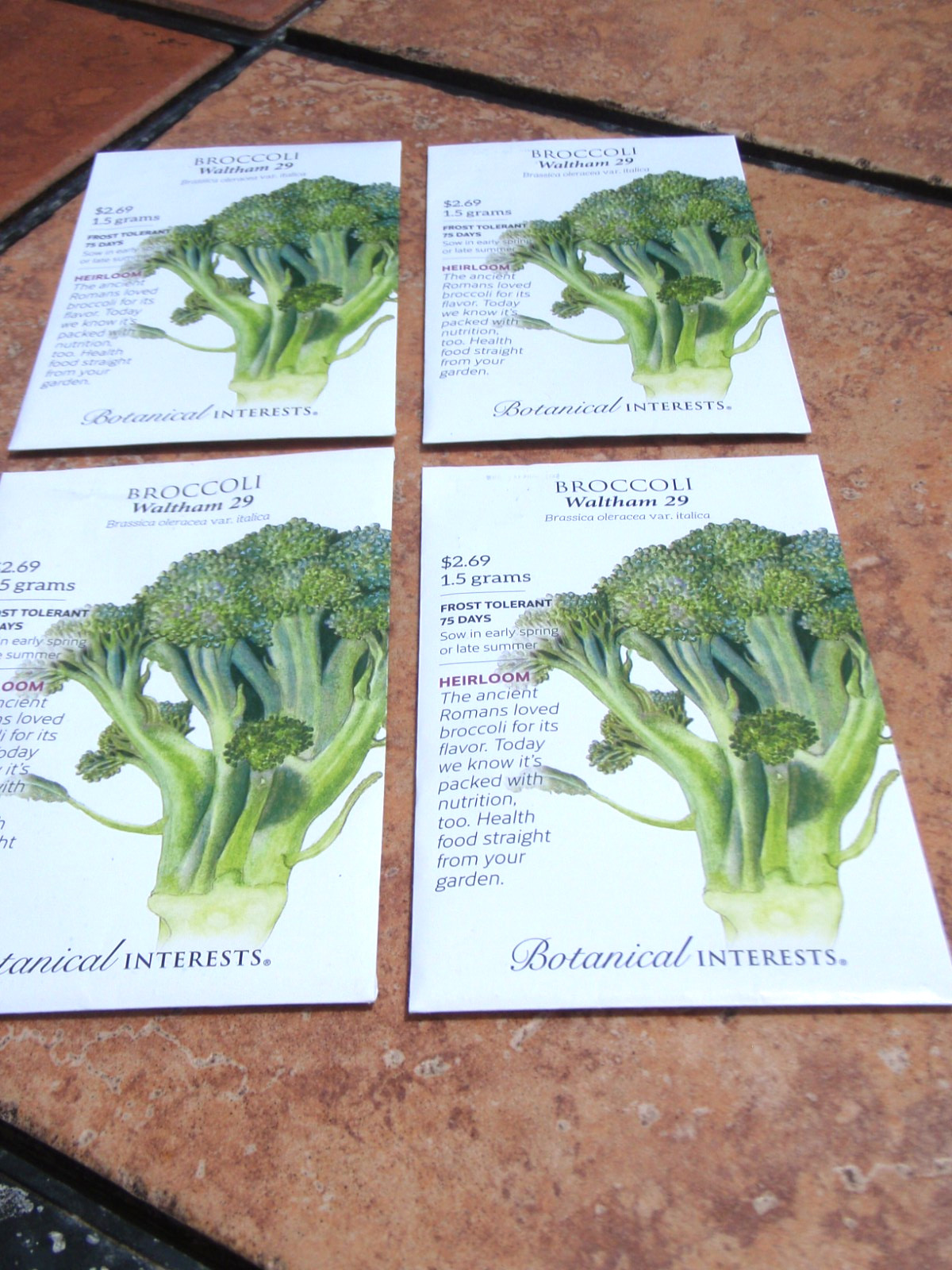 (4 PACK) HEIRLOOM NEW BROCCOLI WALTHAM 29-BOTANICAL INTERESTS SEEDS-PK 12/31/25