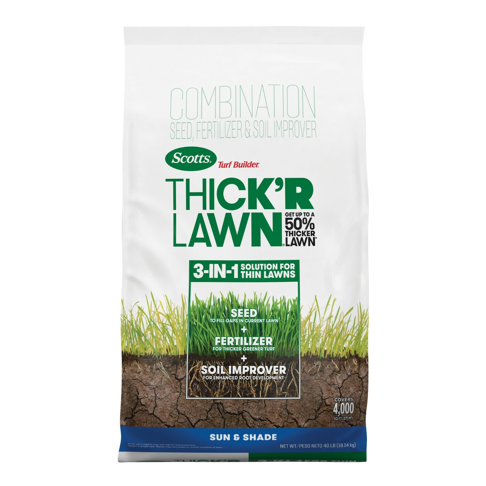 Scotts Turf Builder Thick’R Lawn Sun & Shade 40 lbs.