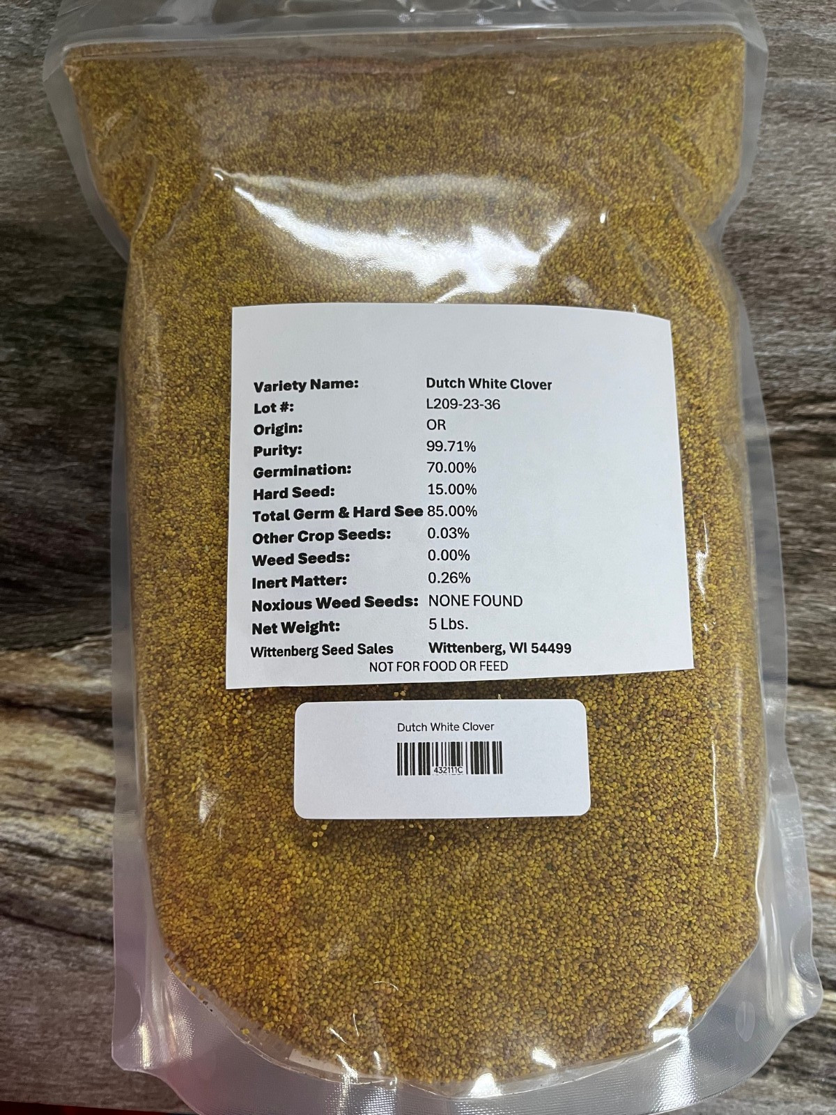 5 lbs Dutch White Clover – Lawns – Deer Food Plot / Wildlife Seed