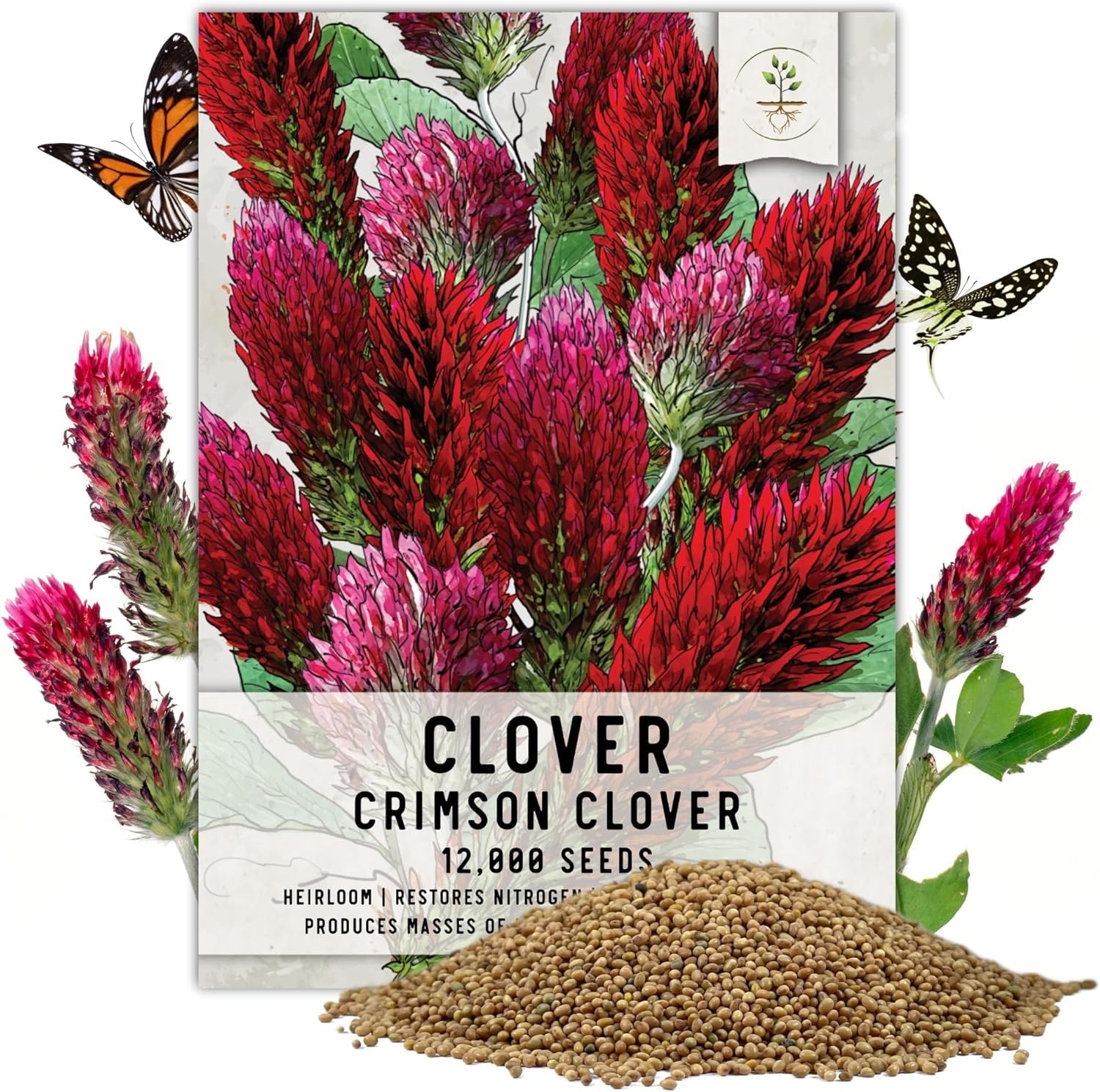 Attract Pollinators with 12,000+ Crimson Clover Seeds – Ideal for All Zones